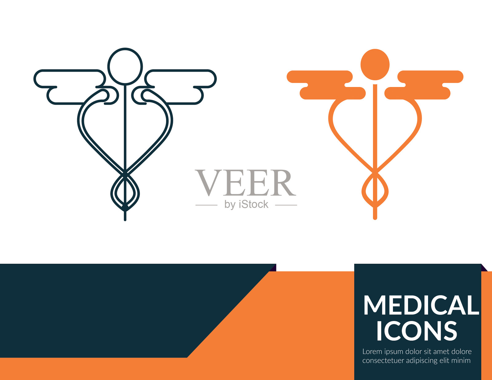 医学图标旗帜-卡迪修斯插画图片素材