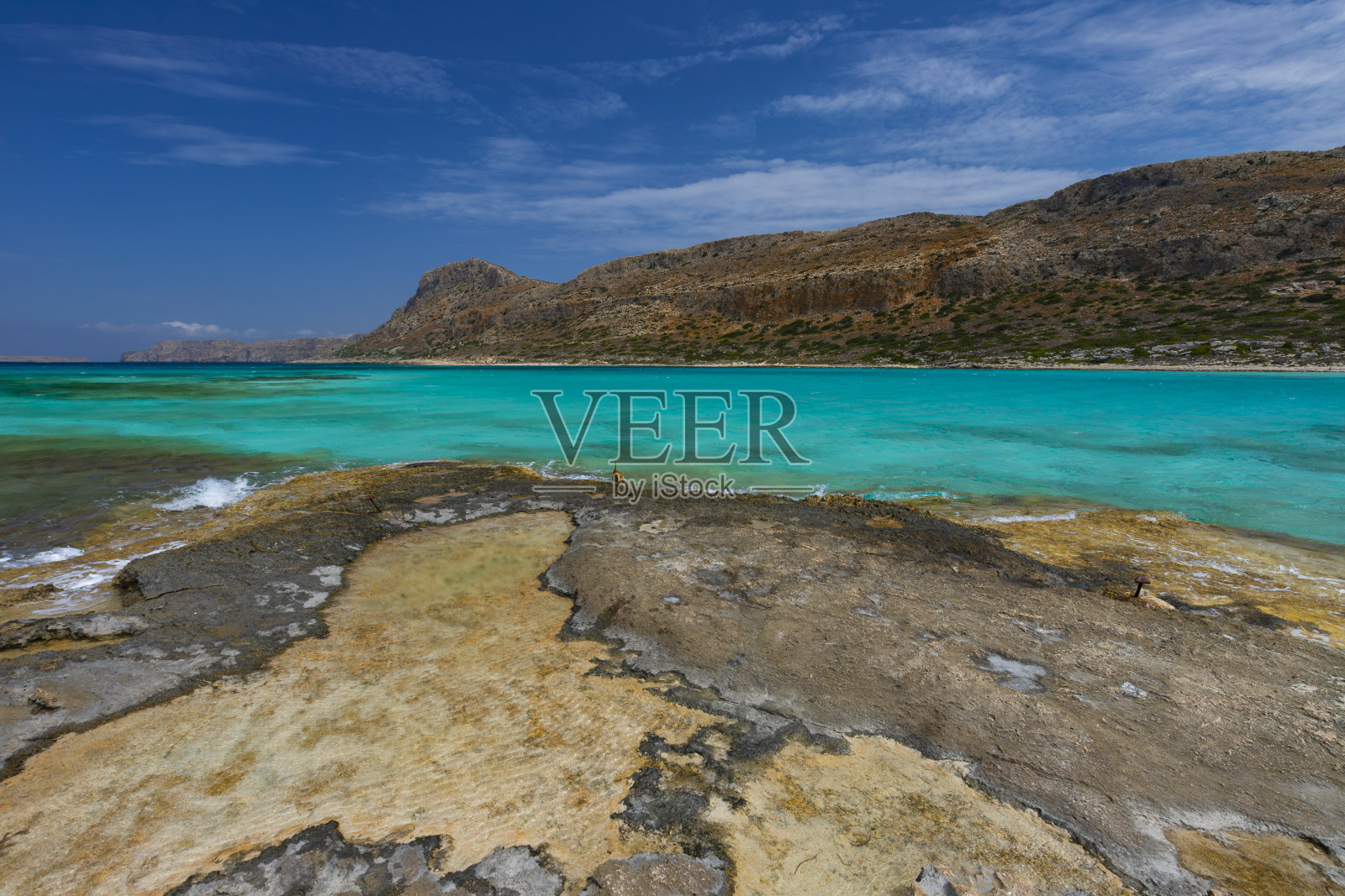 克里特岛美丽的巴洛斯泻湖照片摄影图片