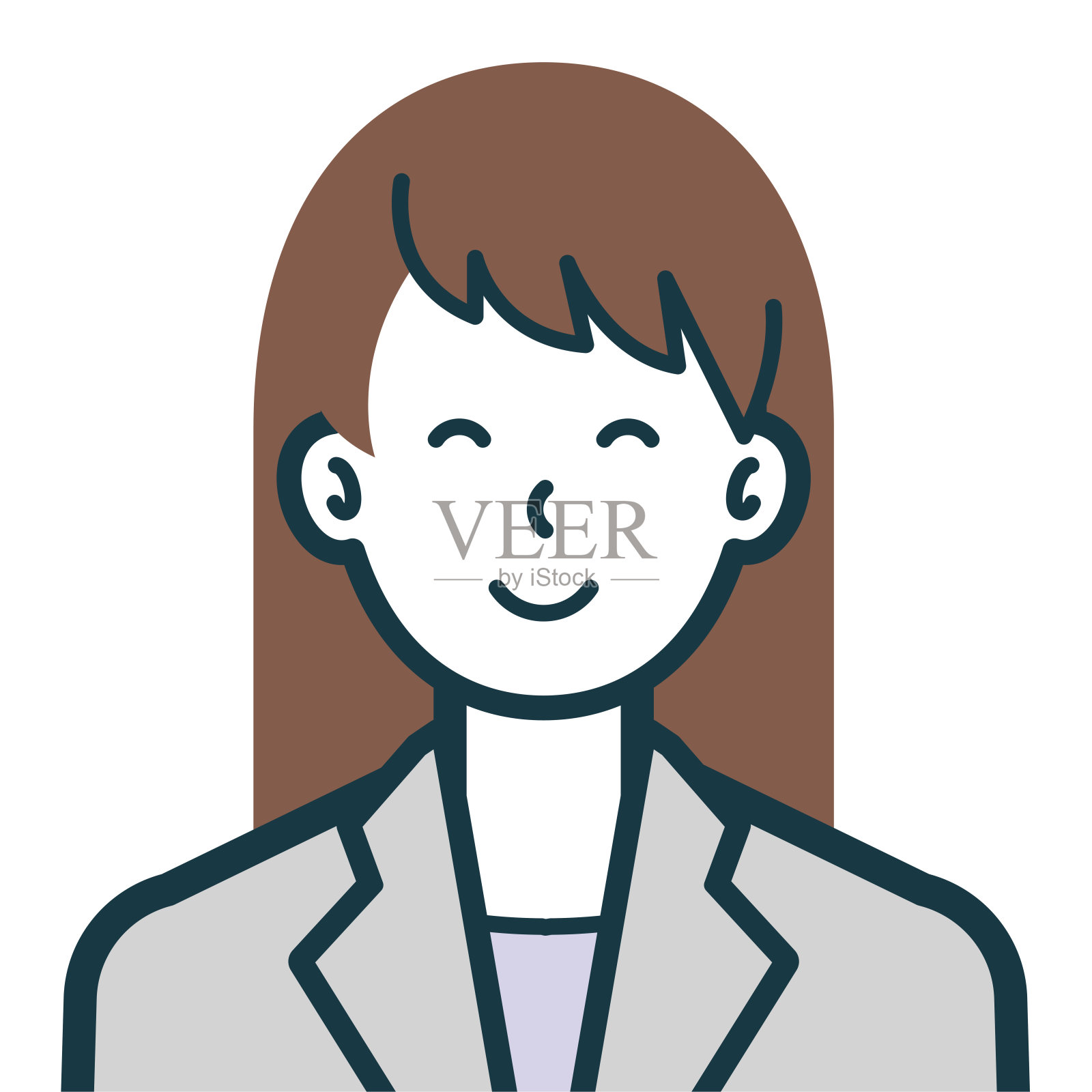 微笑的女商人半身照插画图片素材