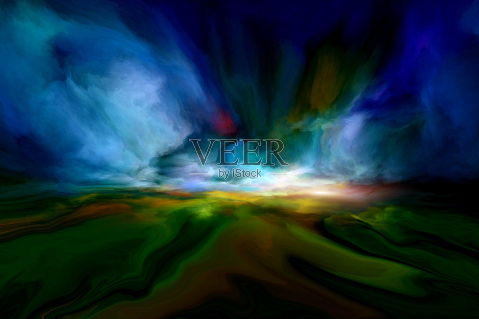 朦胧的夜景观插画图片素材