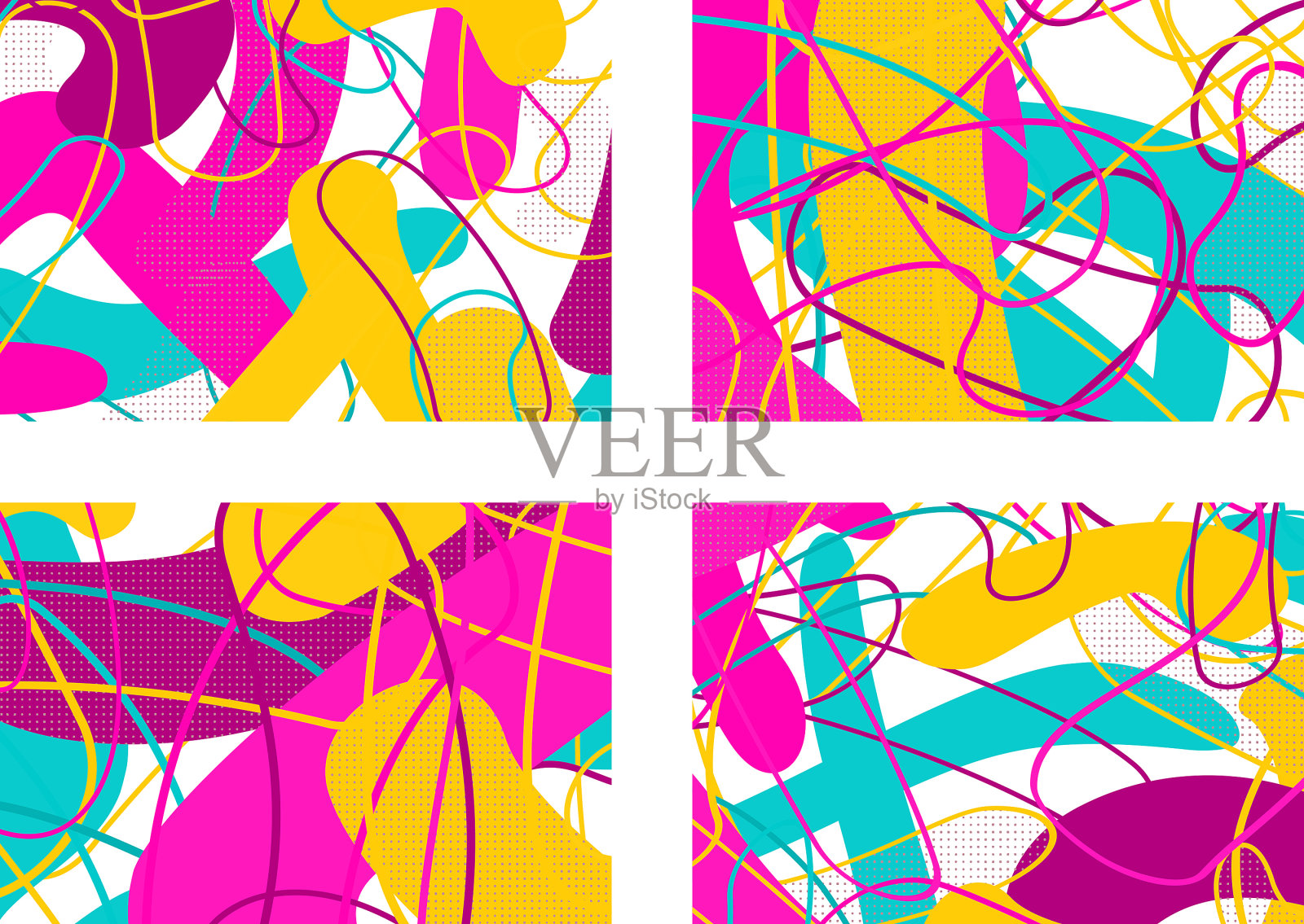 一套流行艺术涂鸦图案插画图片素材