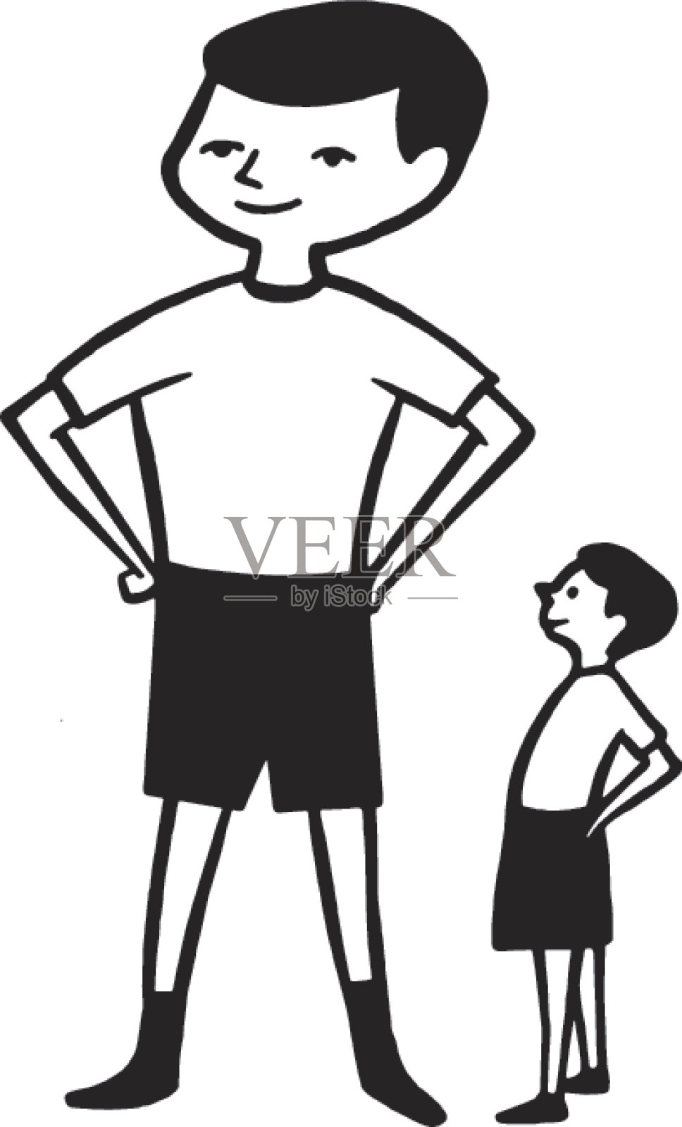 大男孩和小男孩设计元素图片