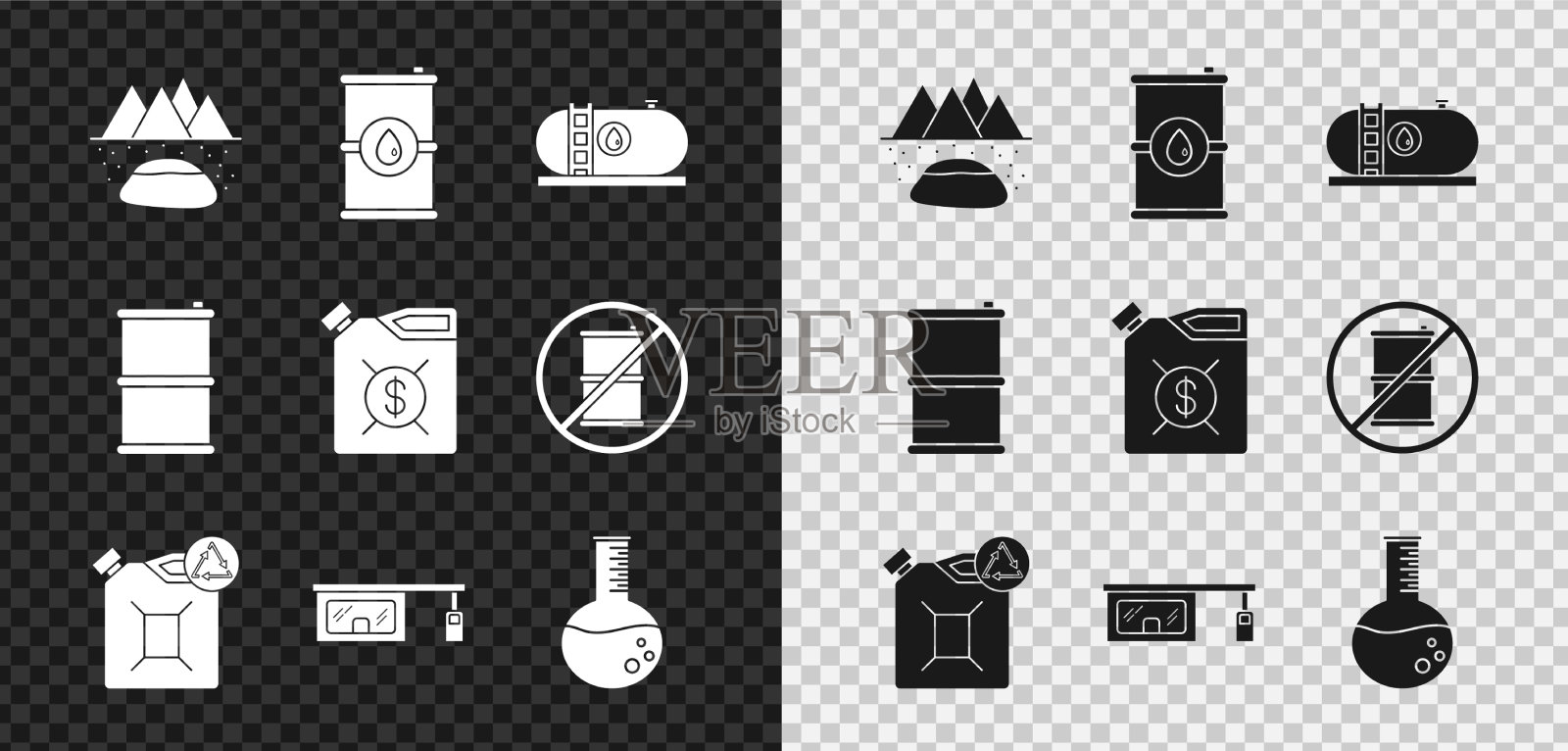 下设油田桶油工业工厂图标素材