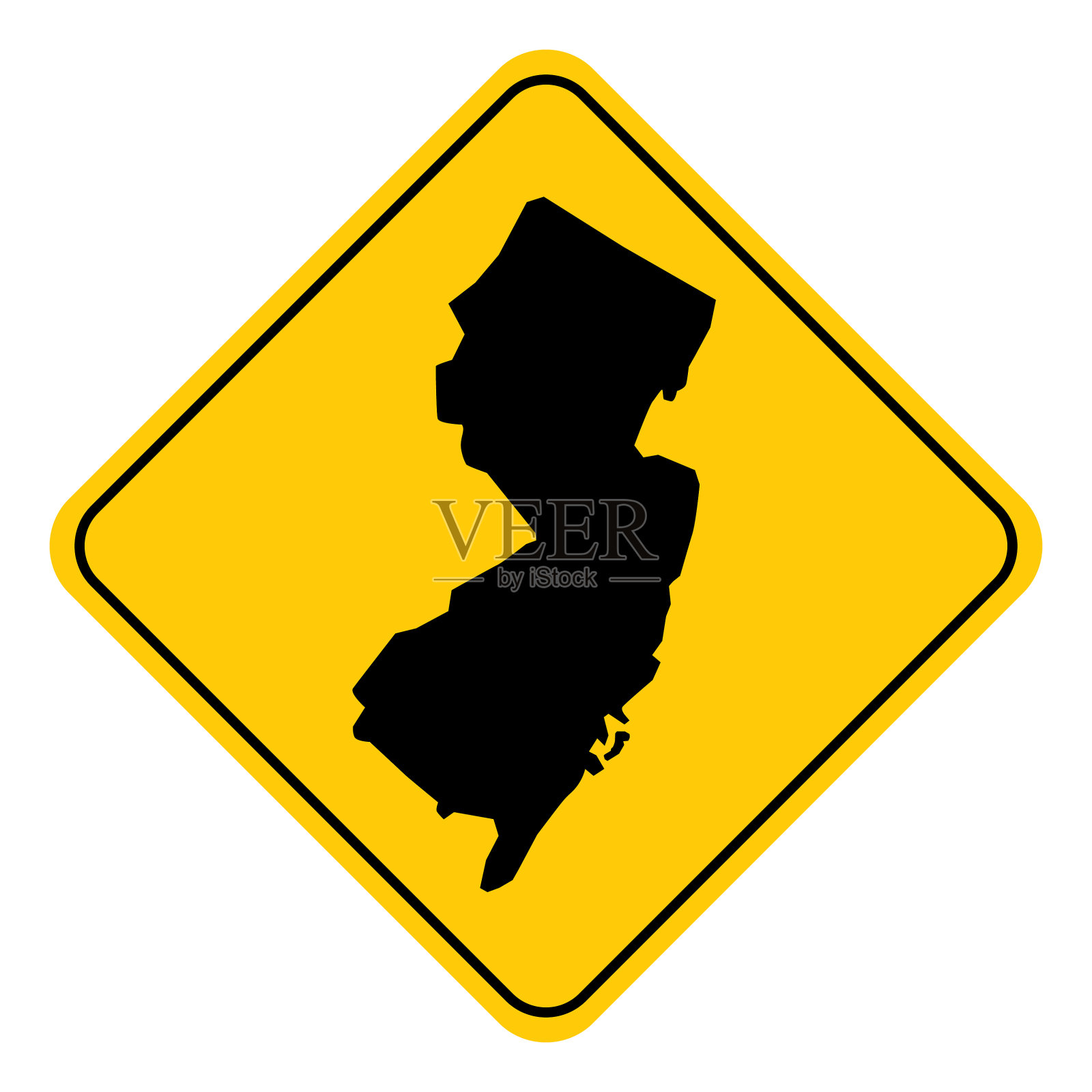 新泽西州地图路标设计元素图片