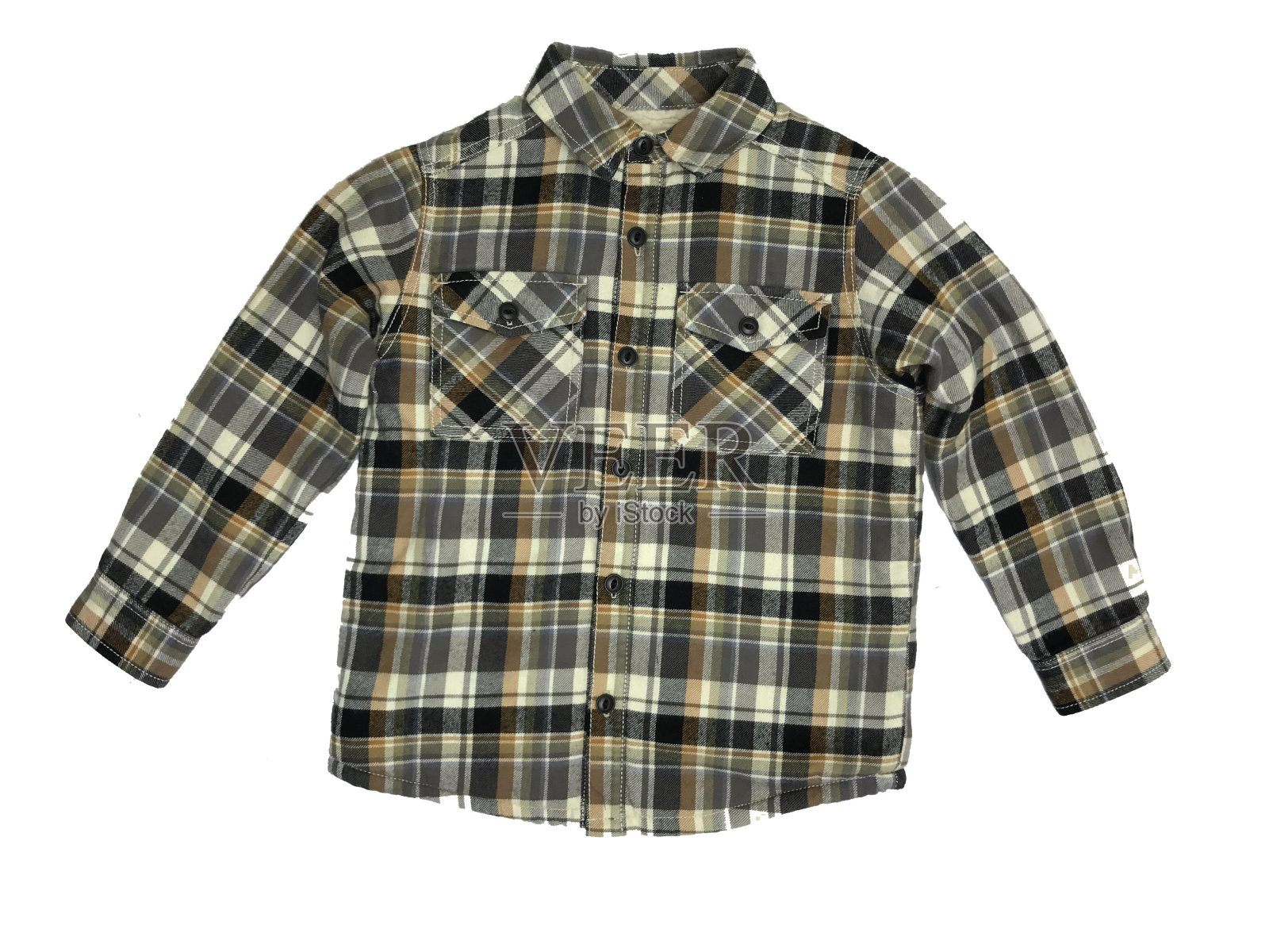 男孩的全袖格子衬衫照片摄影图片