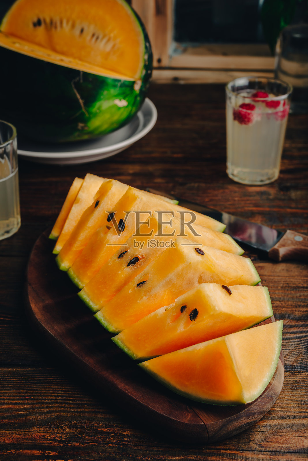 美味的黄西瓜照片摄影图片