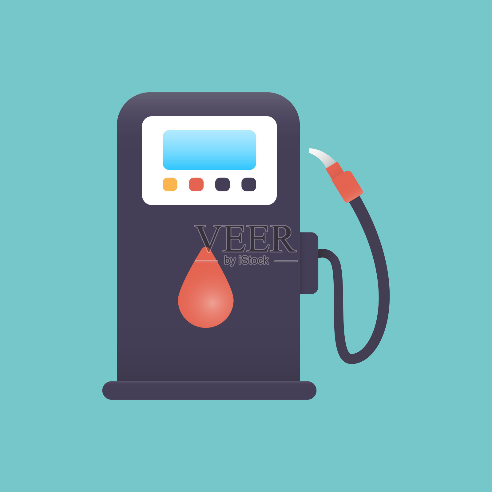 加油站平面图标。平面矢量插图符号设计元素插画图片素材