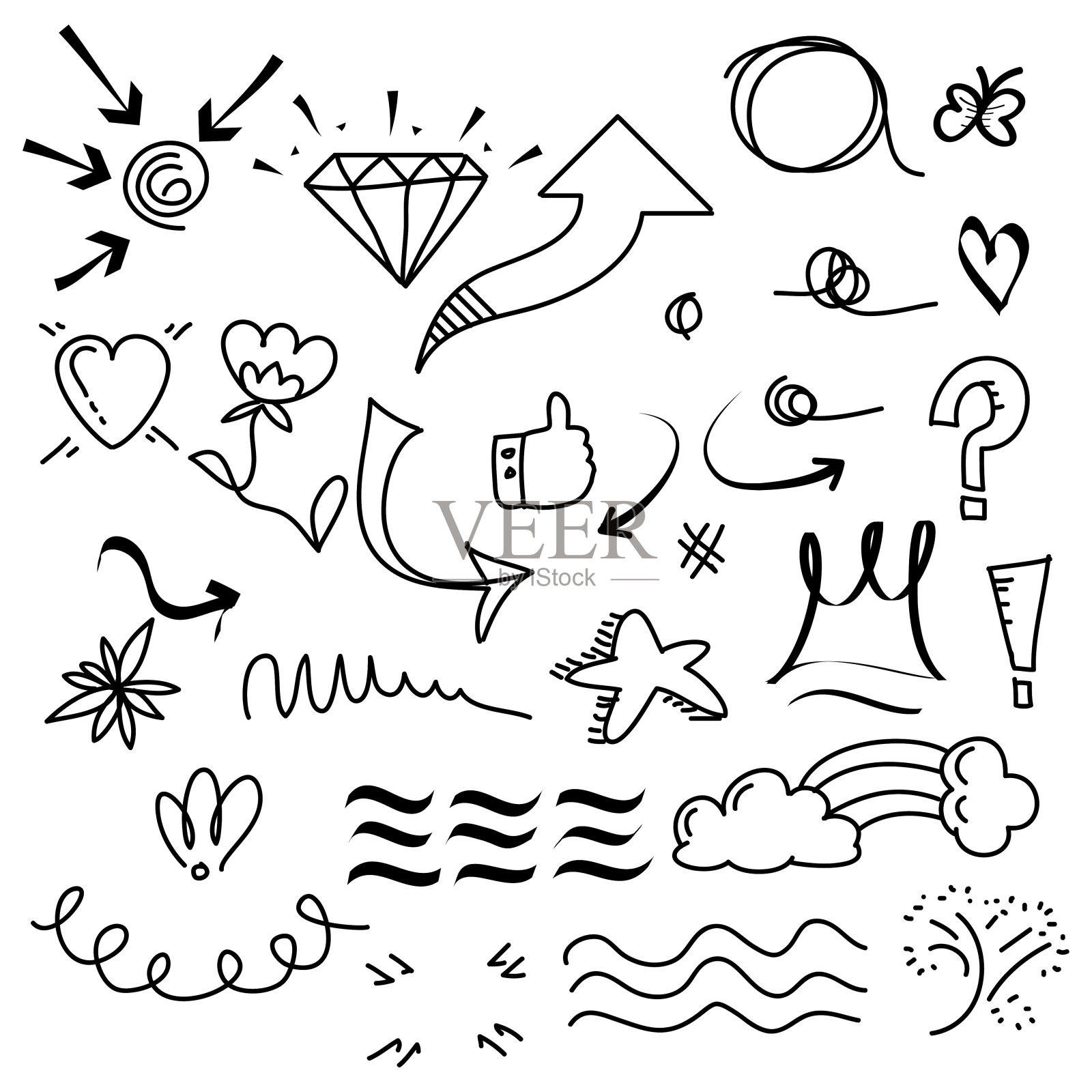 抽象涂鸦元素插画图片素材