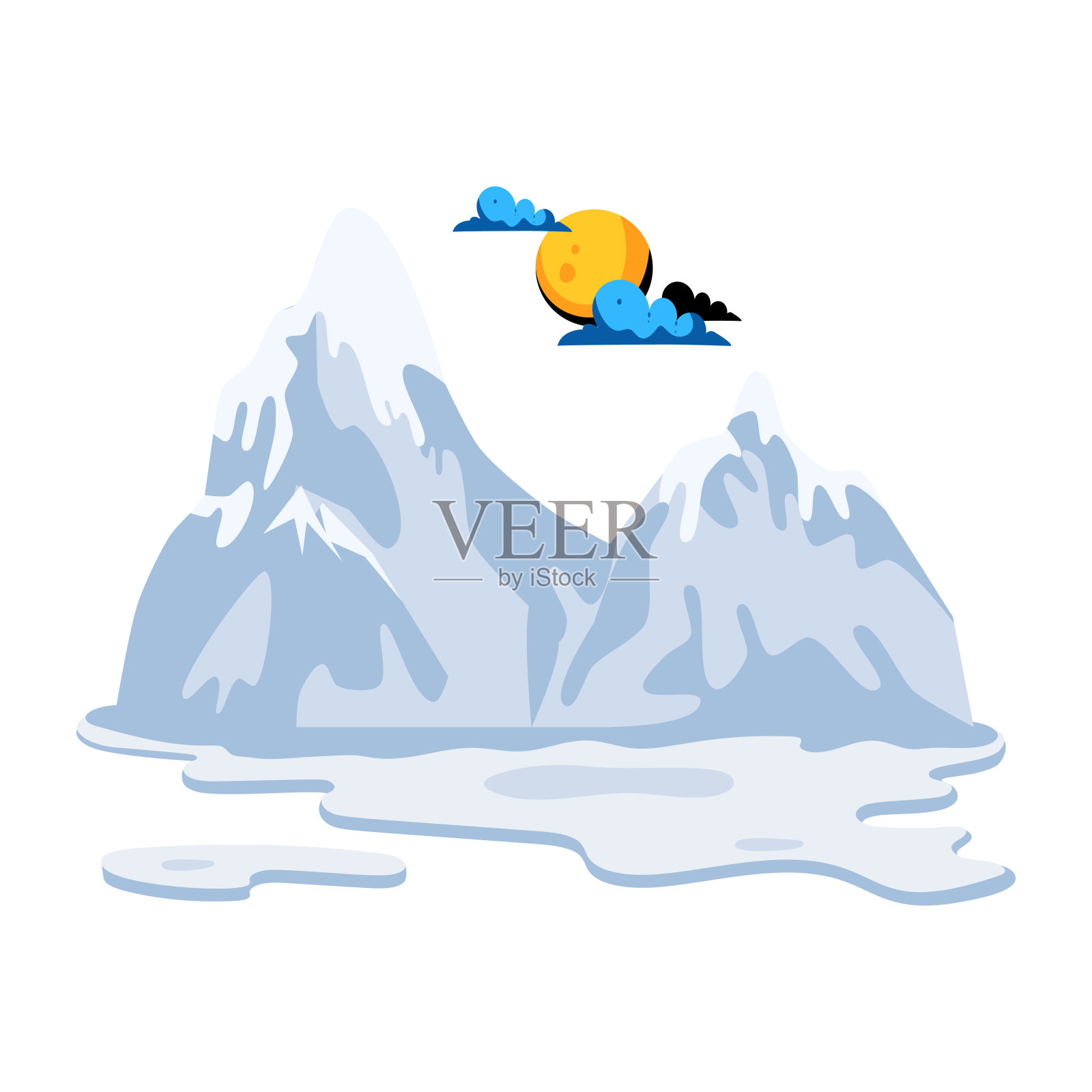 雪山插画图片素材