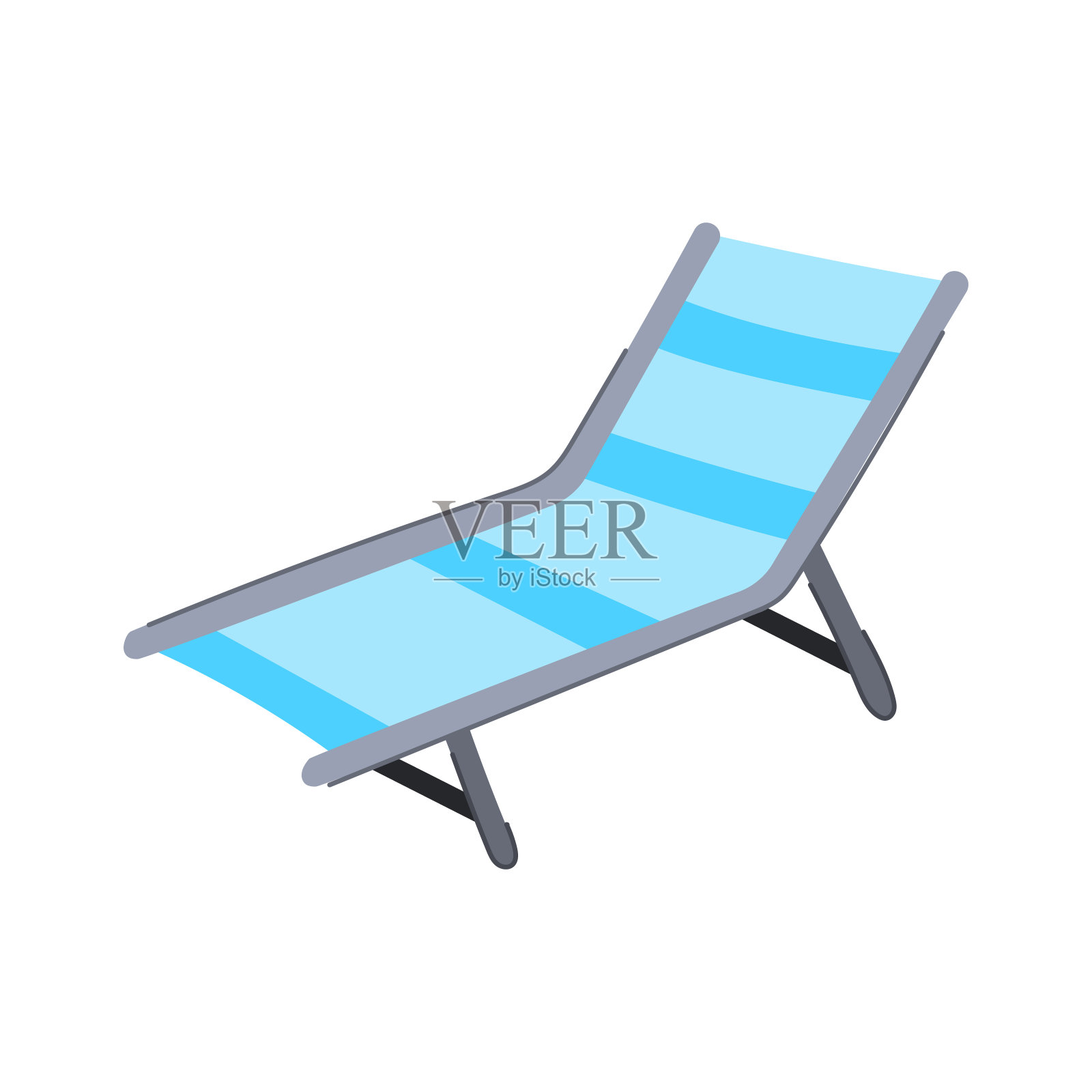 折叠式露营床卡通矢量插图插画图片素材