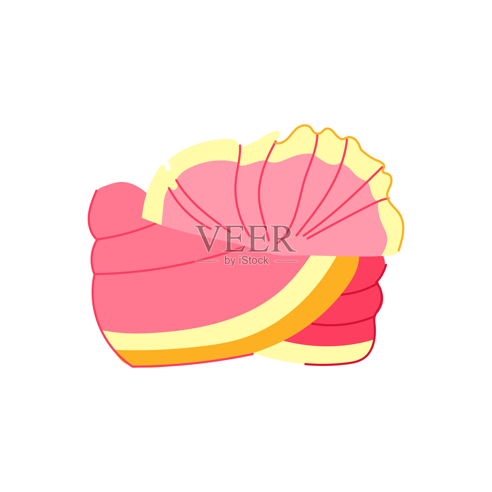 时尚头巾印度卡通矢量插图插画图片素材