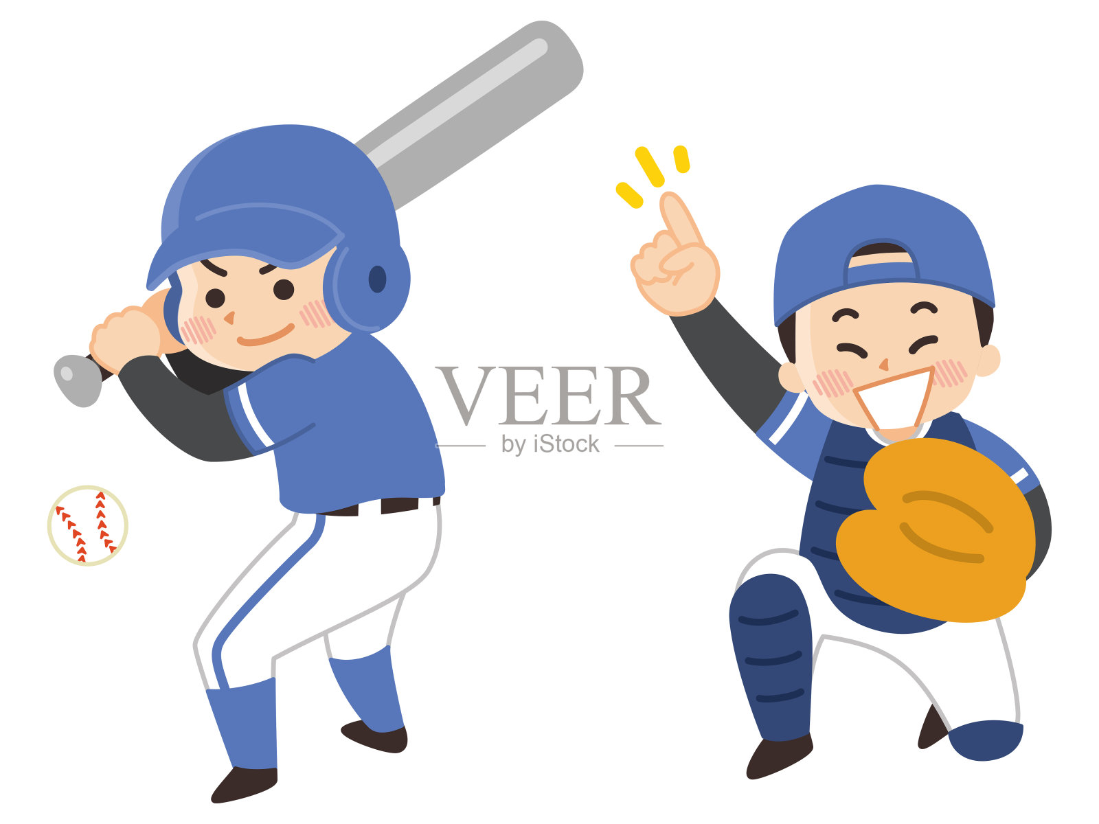 男棒球运动员。棒球俱乐部。插画图片素材