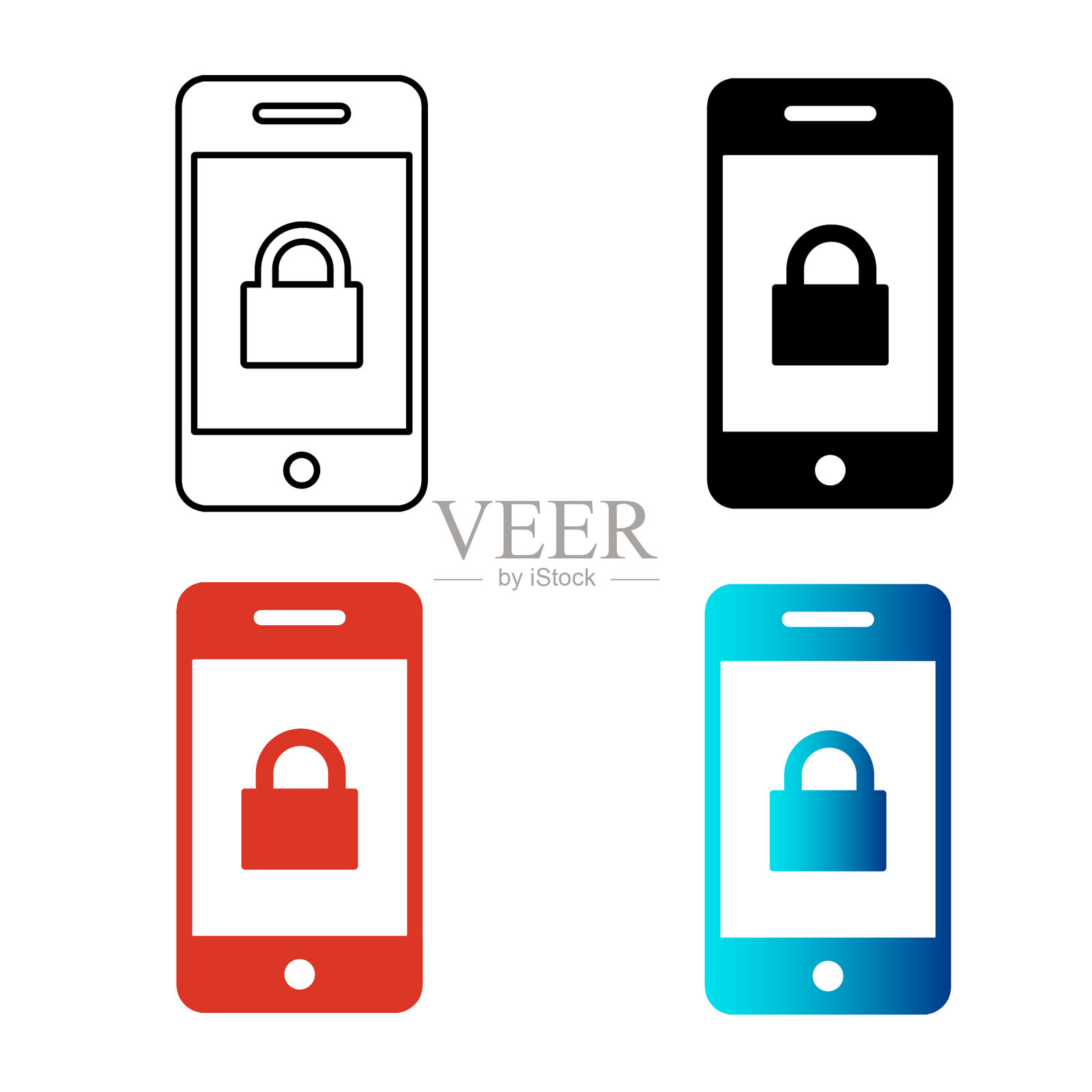 抽象移动锁剪影插图插画图片素材