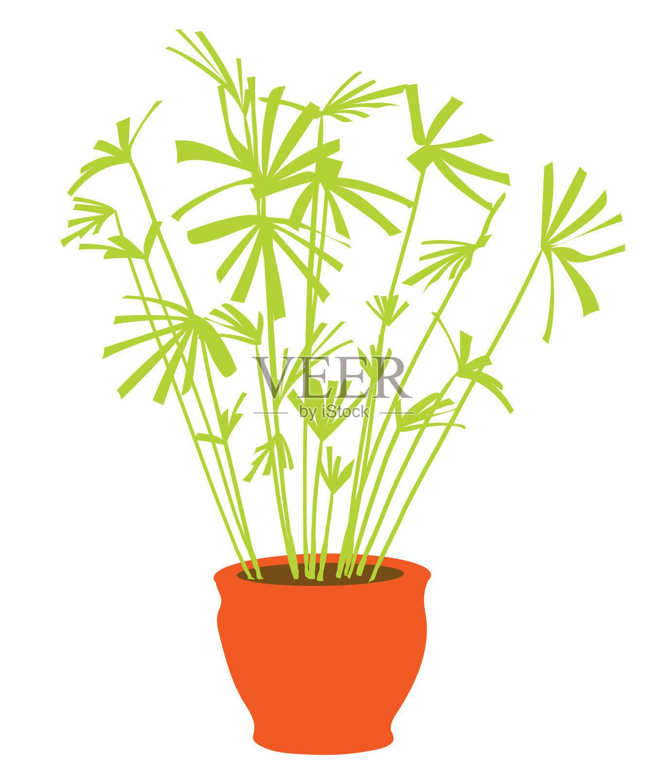 盆栽植物整齐的橘子插画图片素材