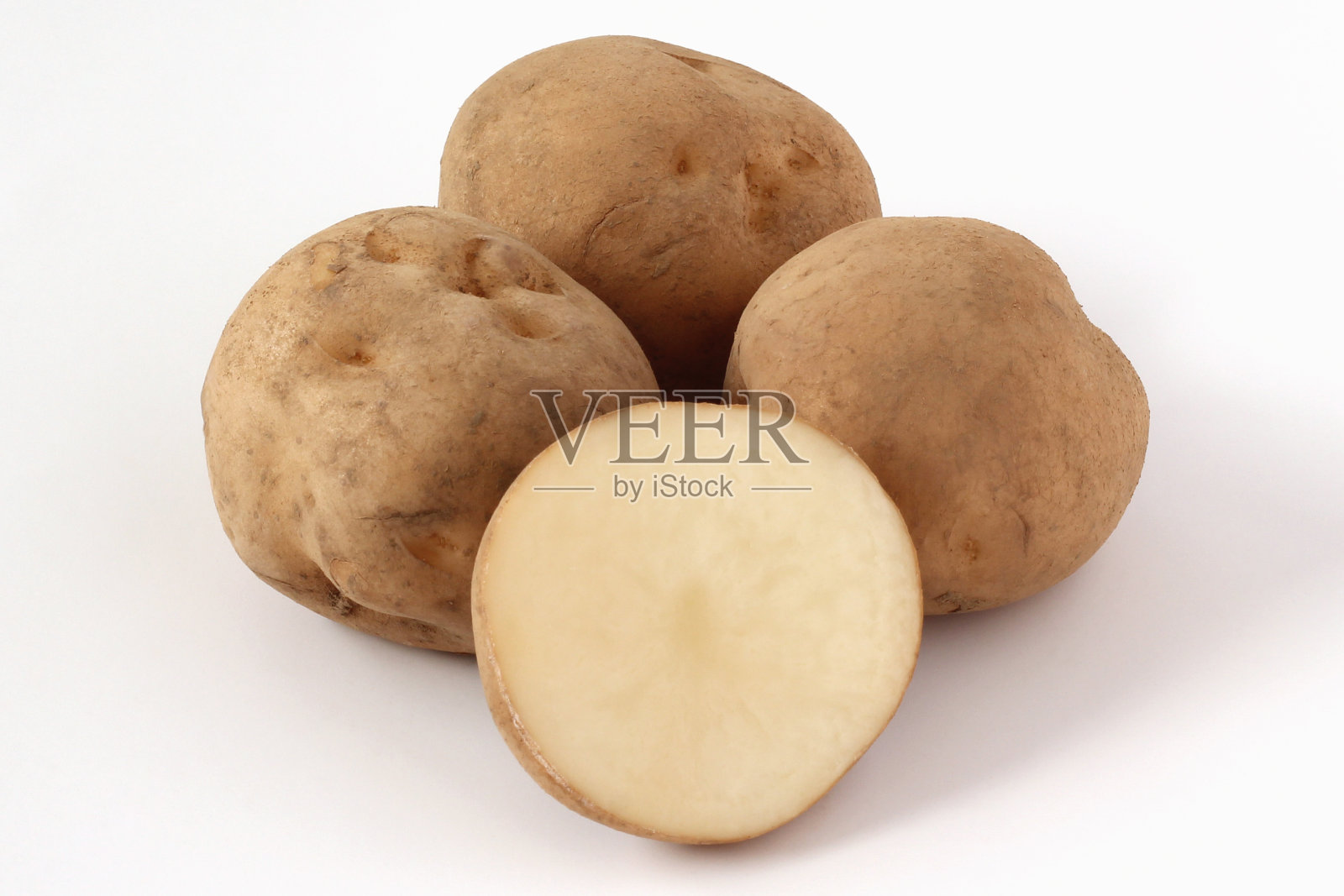 白底土豆照片摄影图片