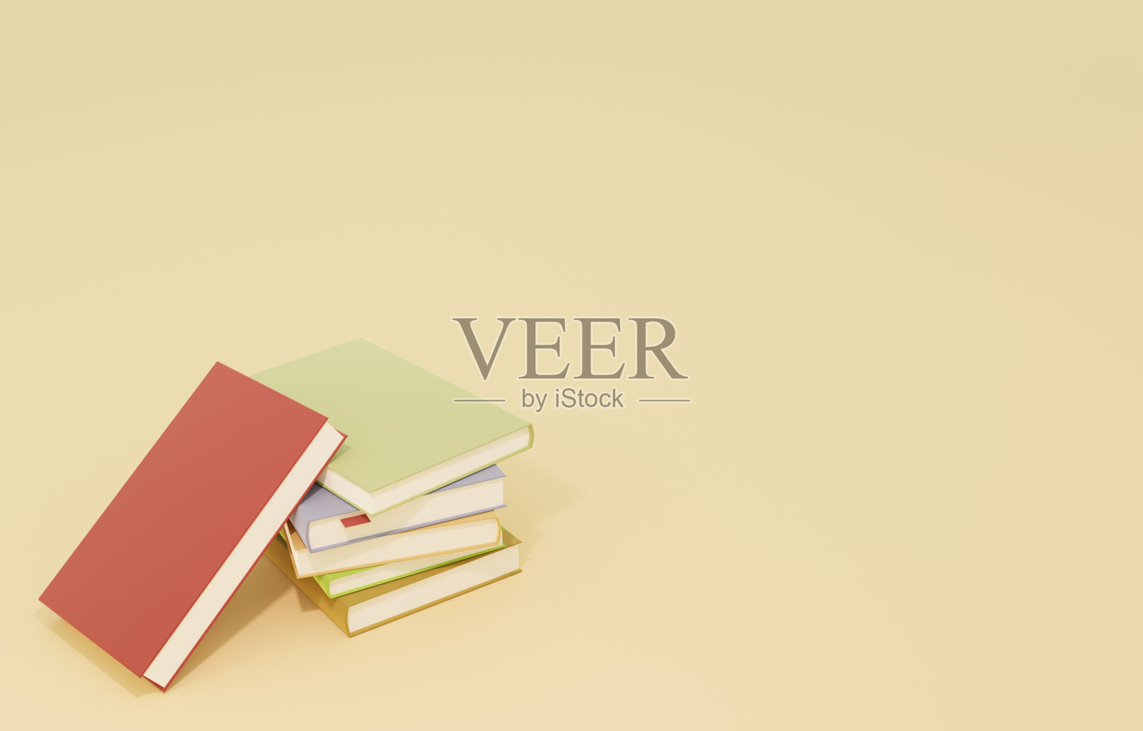 堆叠书籍的3D图像照片摄影图片