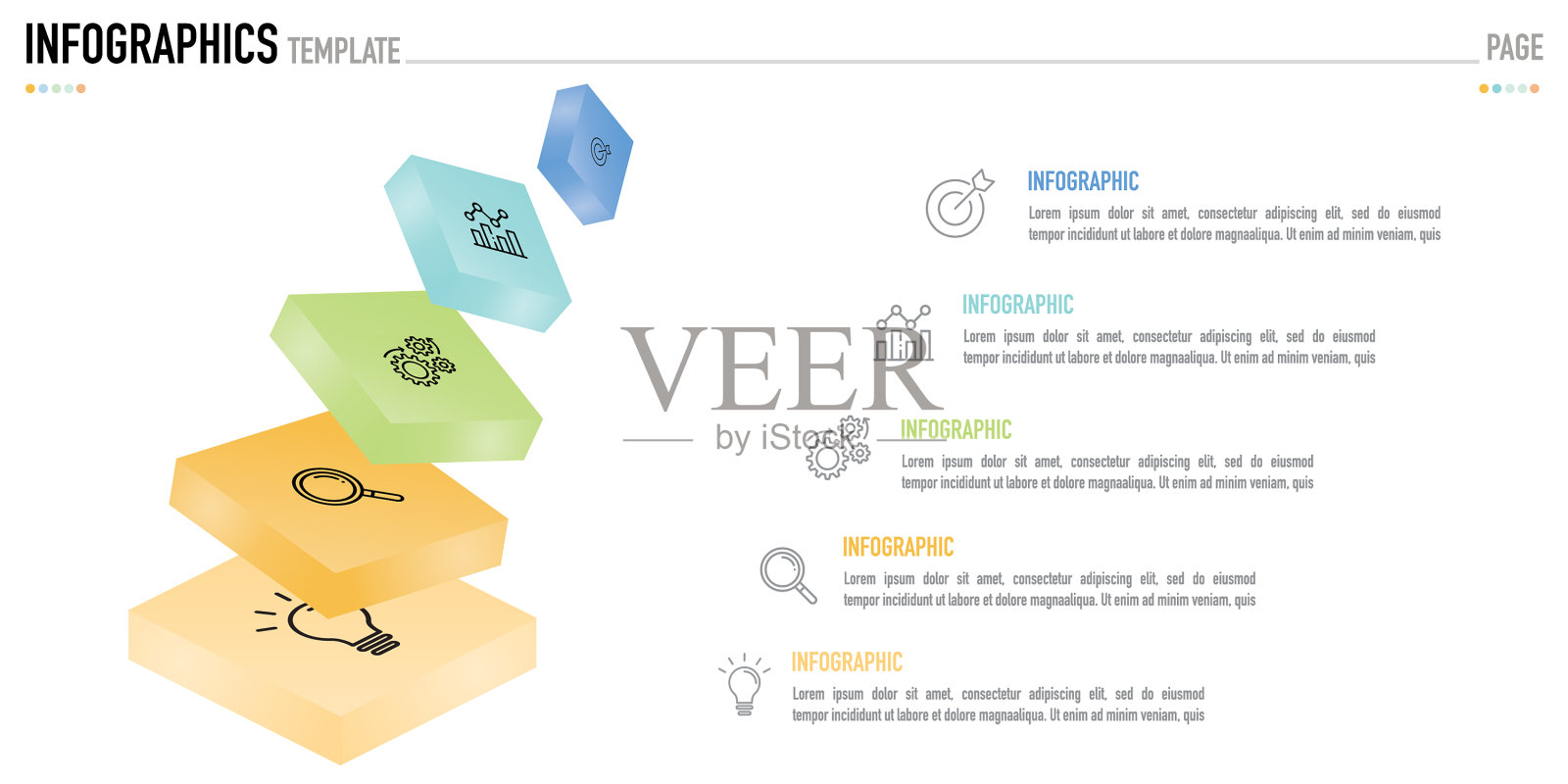 金字塔等距信息图的业务插画图片素材