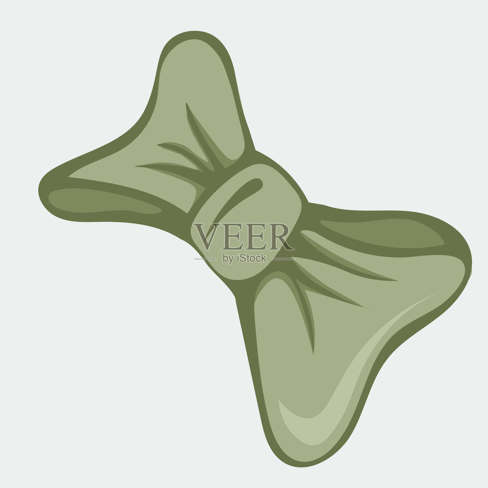 手绘的绿发蝴蝶结插画图片素材