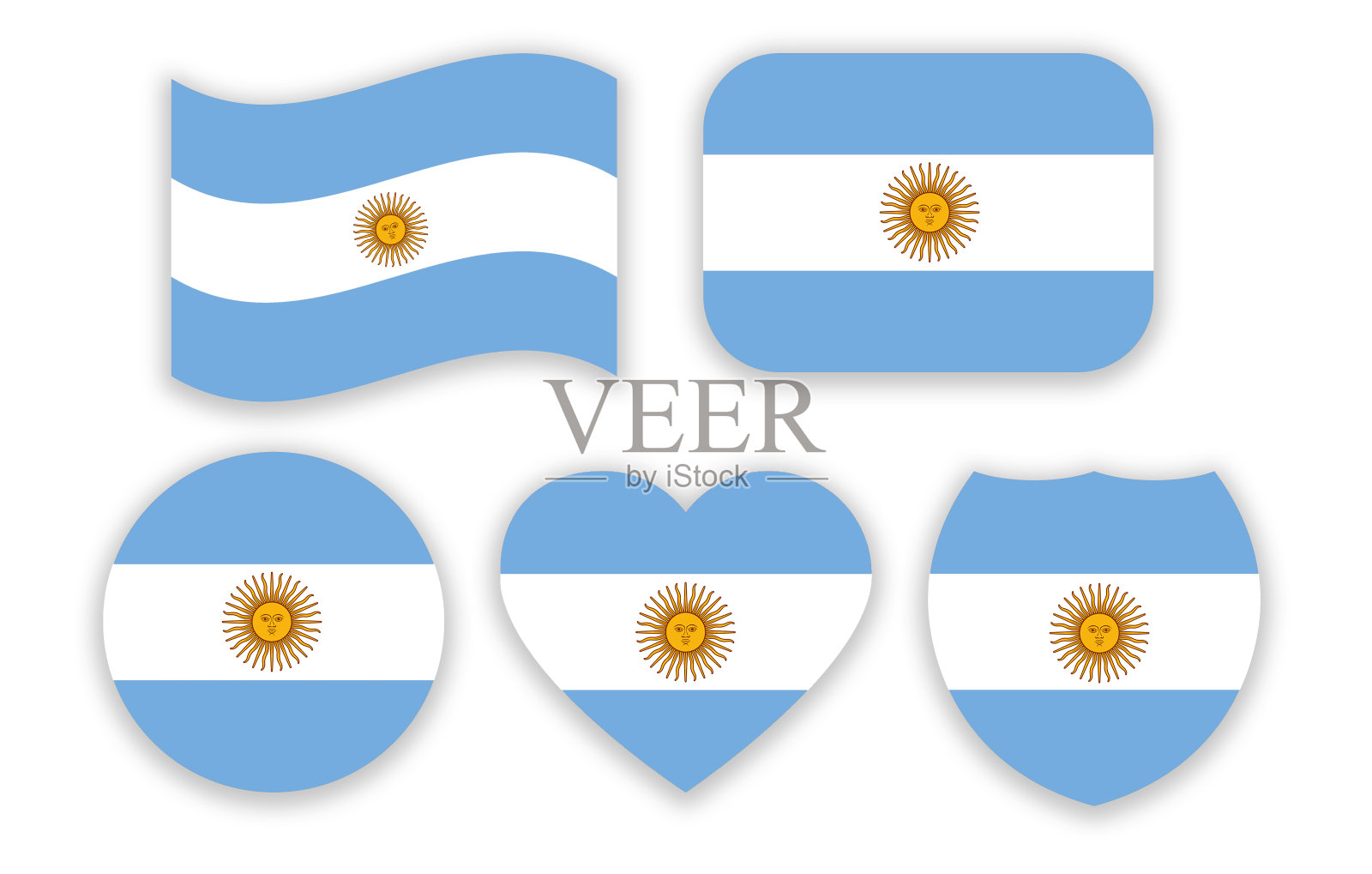 阿根廷国旗套装插画图片素材