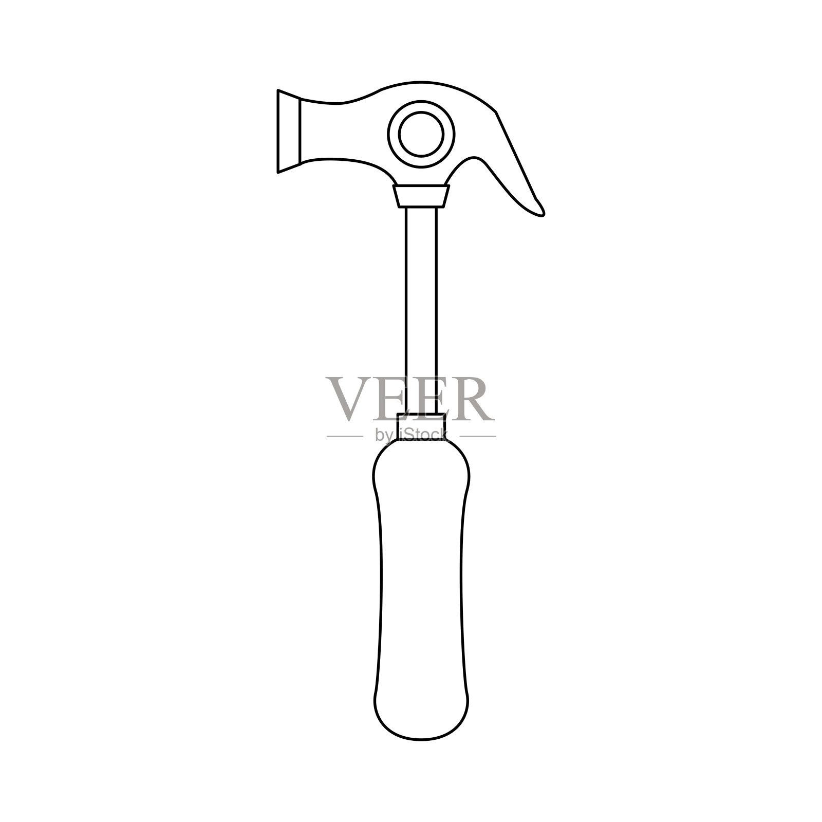 单色插图_临时锤子插画图片素材