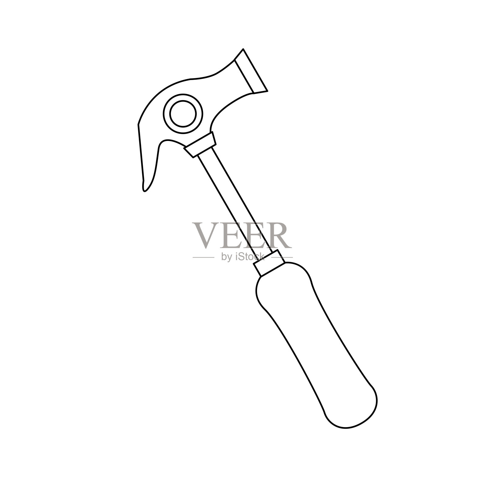 单色插图_临时框架锤插画图片素材