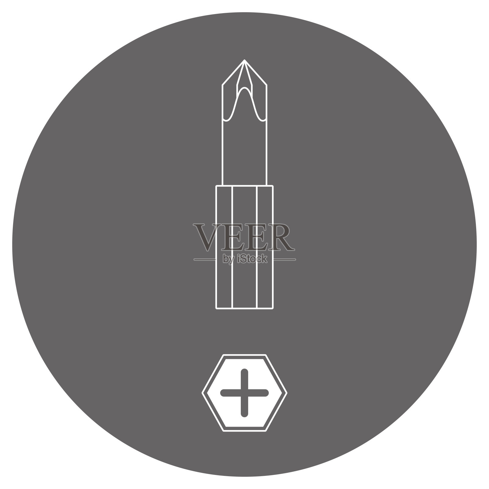 单色插图Mark_Driver Bit_ Wider插画图片素材