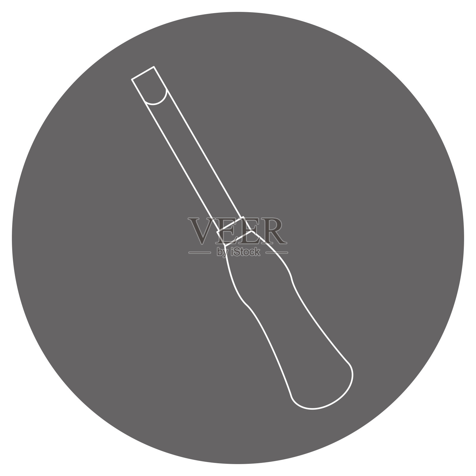 单色插图标记_厚一字螺丝刀插画图片素材