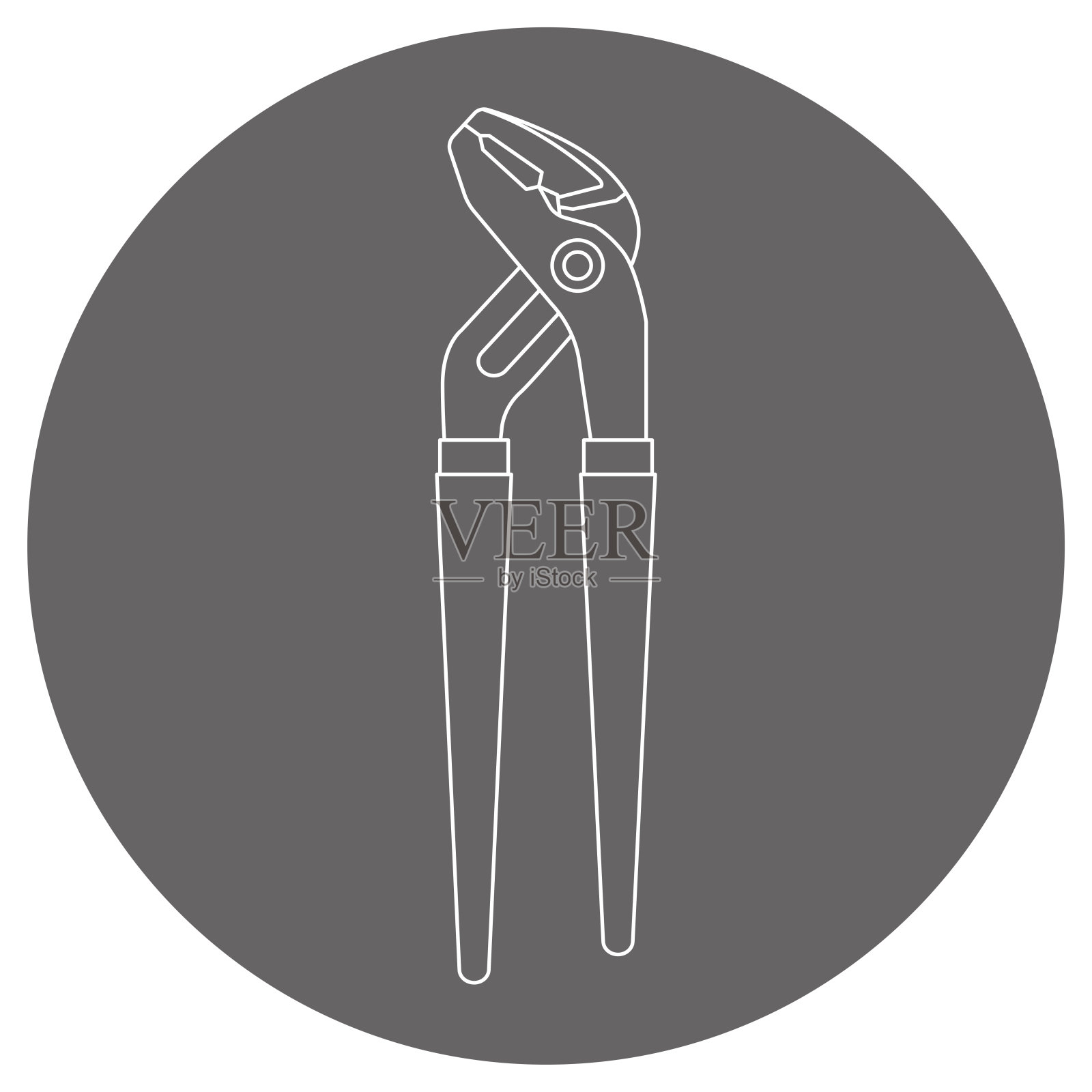 灰色插图_水泵钳插画图片素材