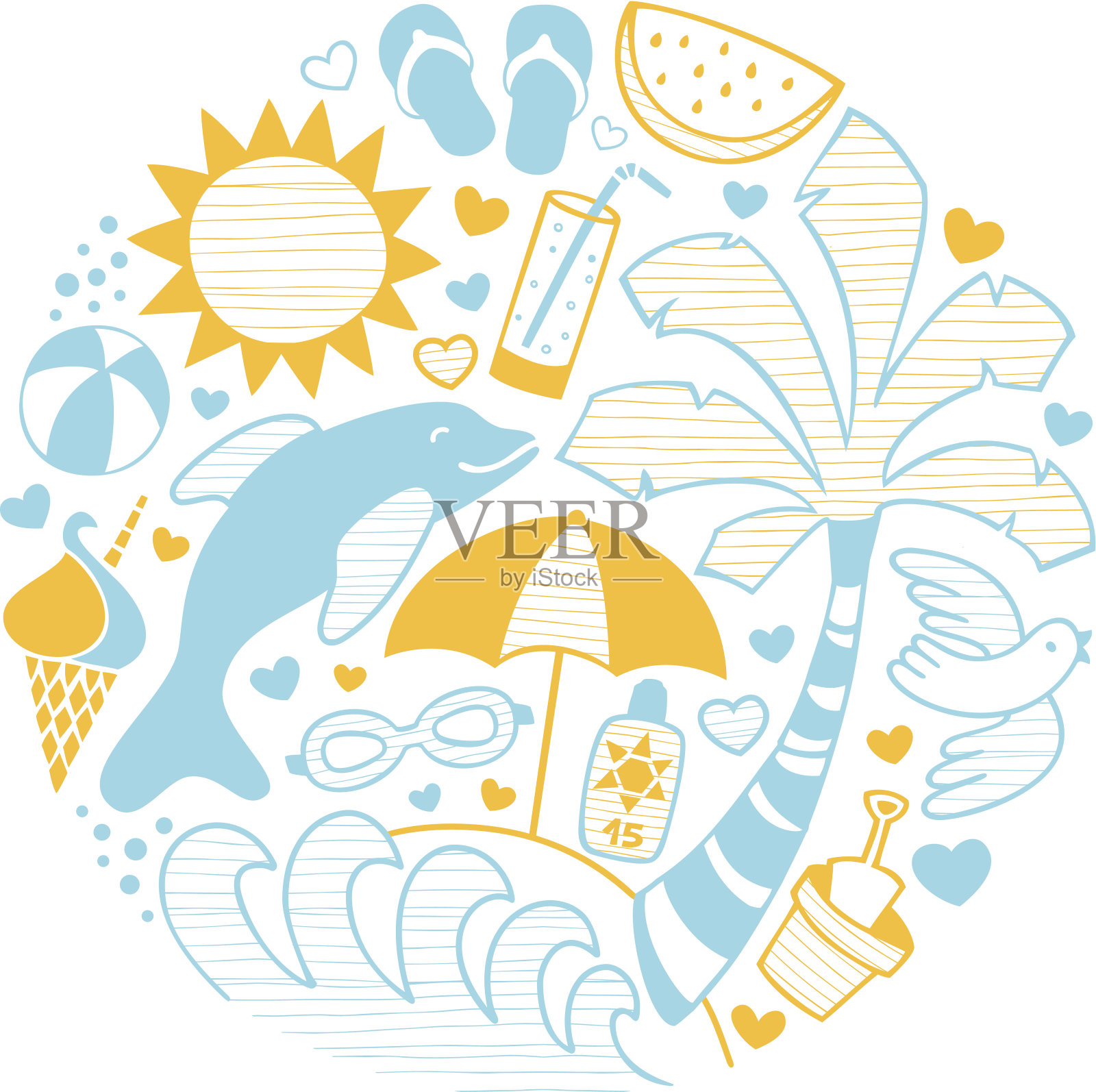 圆——夏天插画图片素材