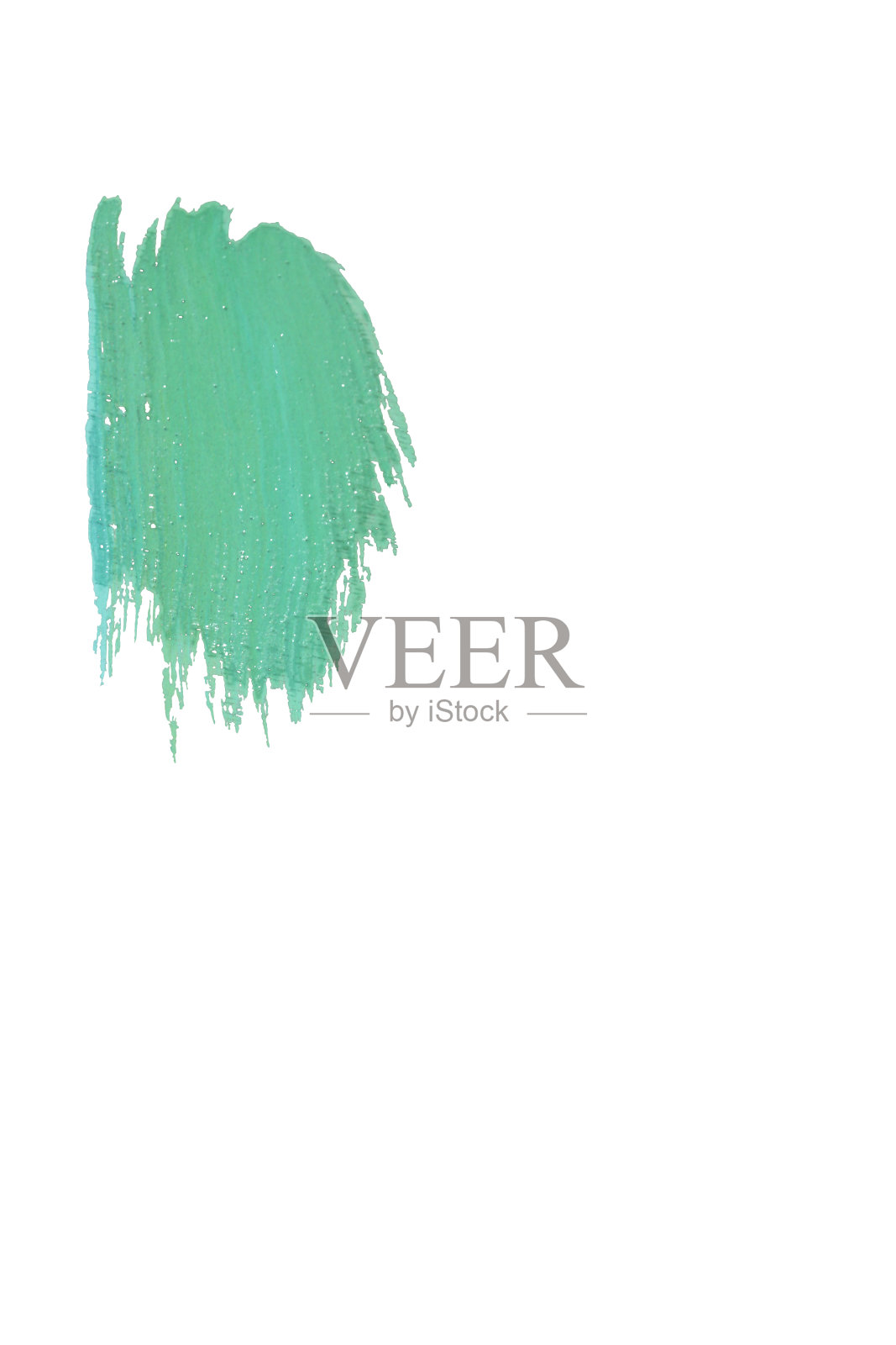 一个单一的绿色蓝色油漆刷笔触照片摄影图片