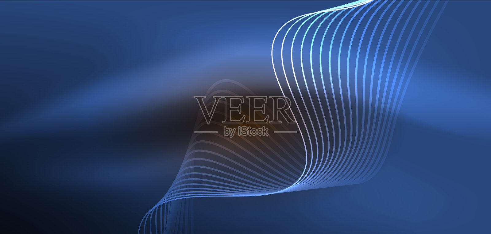 闪亮发光的霓虹灯波或霓虹灯激光秀插画图片素材