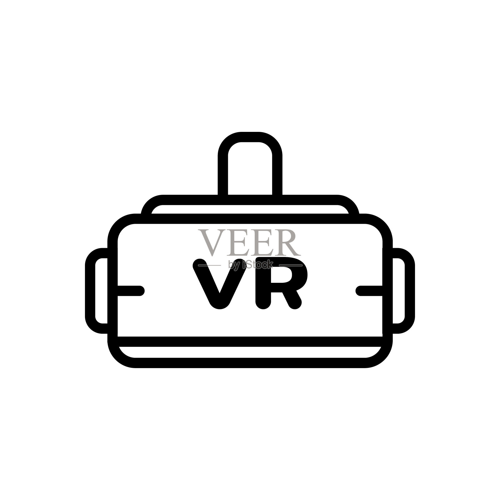 VR眼镜线性图标，矢量。插画图片素材