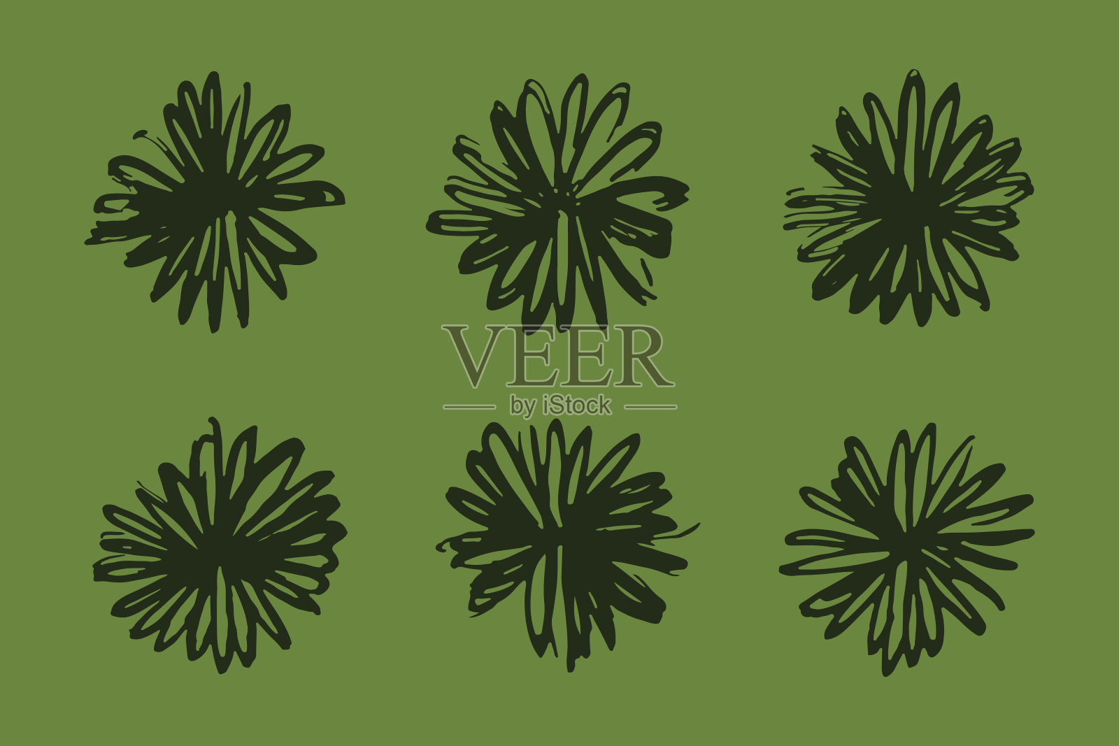 一套夏天的花笔画插图插画图片素材