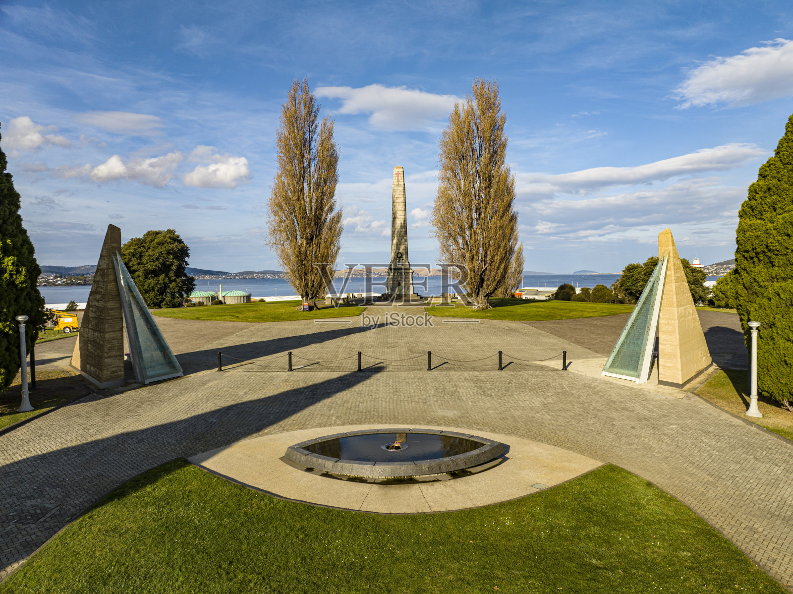 从空中俯瞰霍巴特纪念碑照片摄影图片