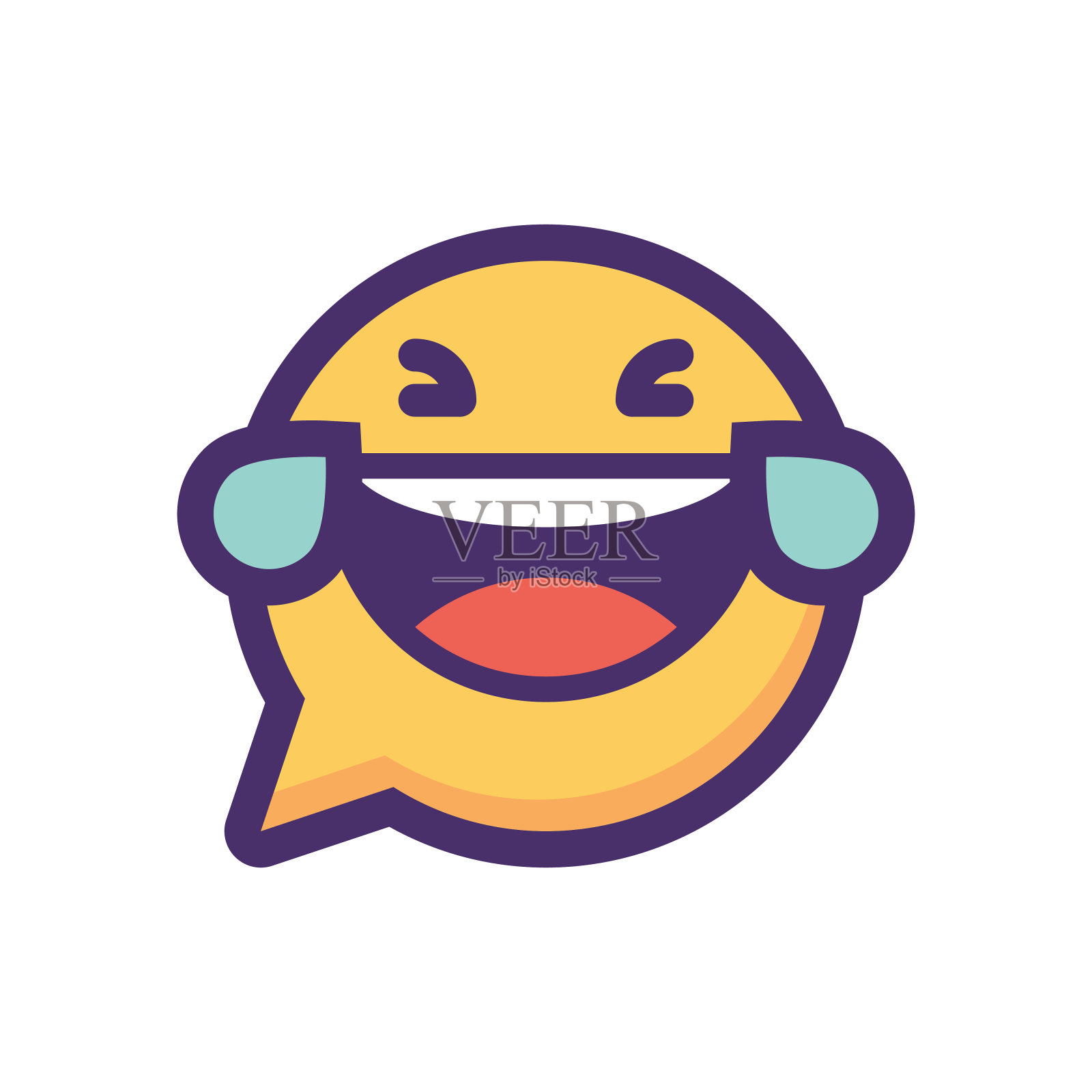 语音泡泡上的表情符号插画图片素材