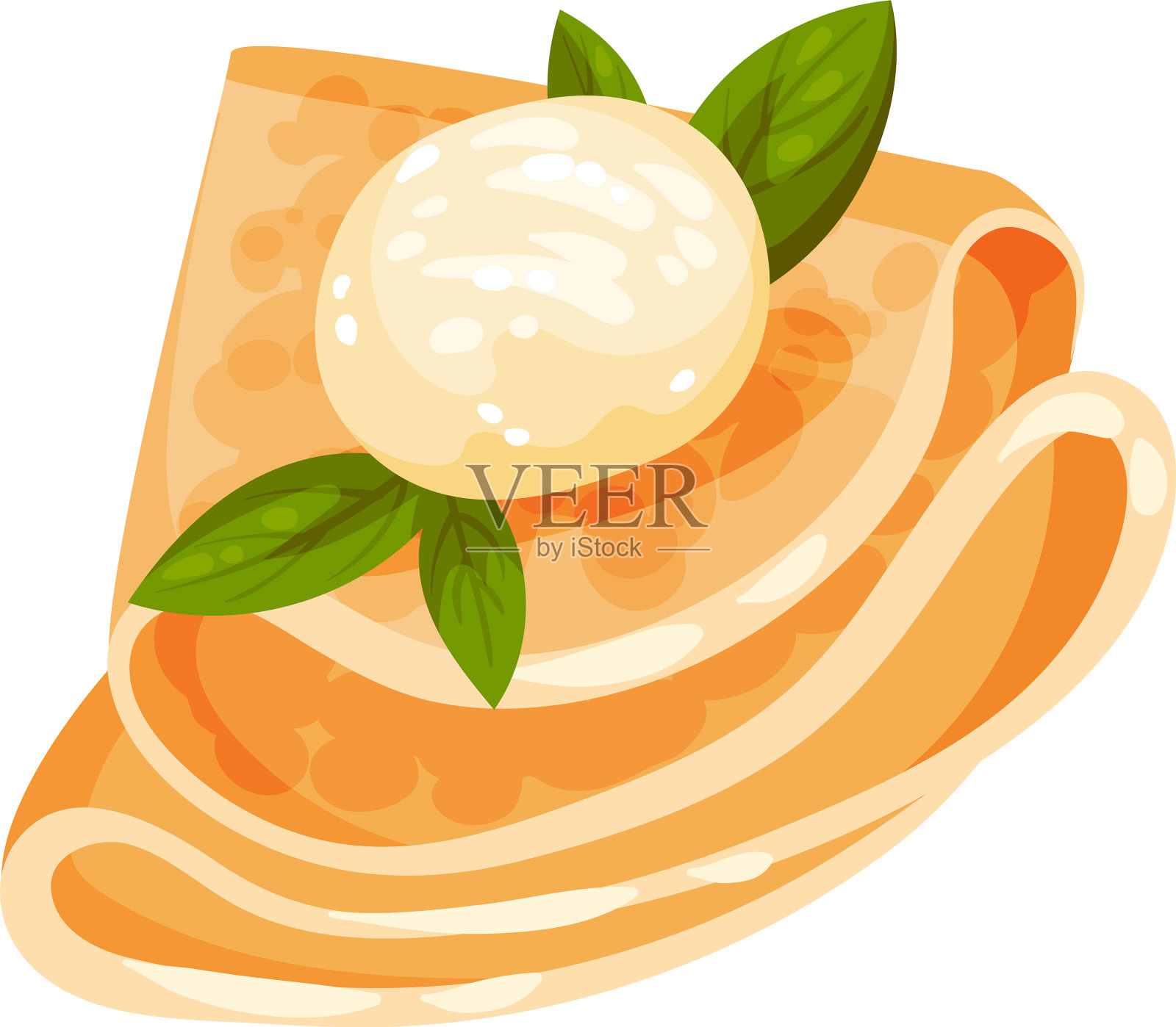 煎饼折叠成三角形插画图片素材