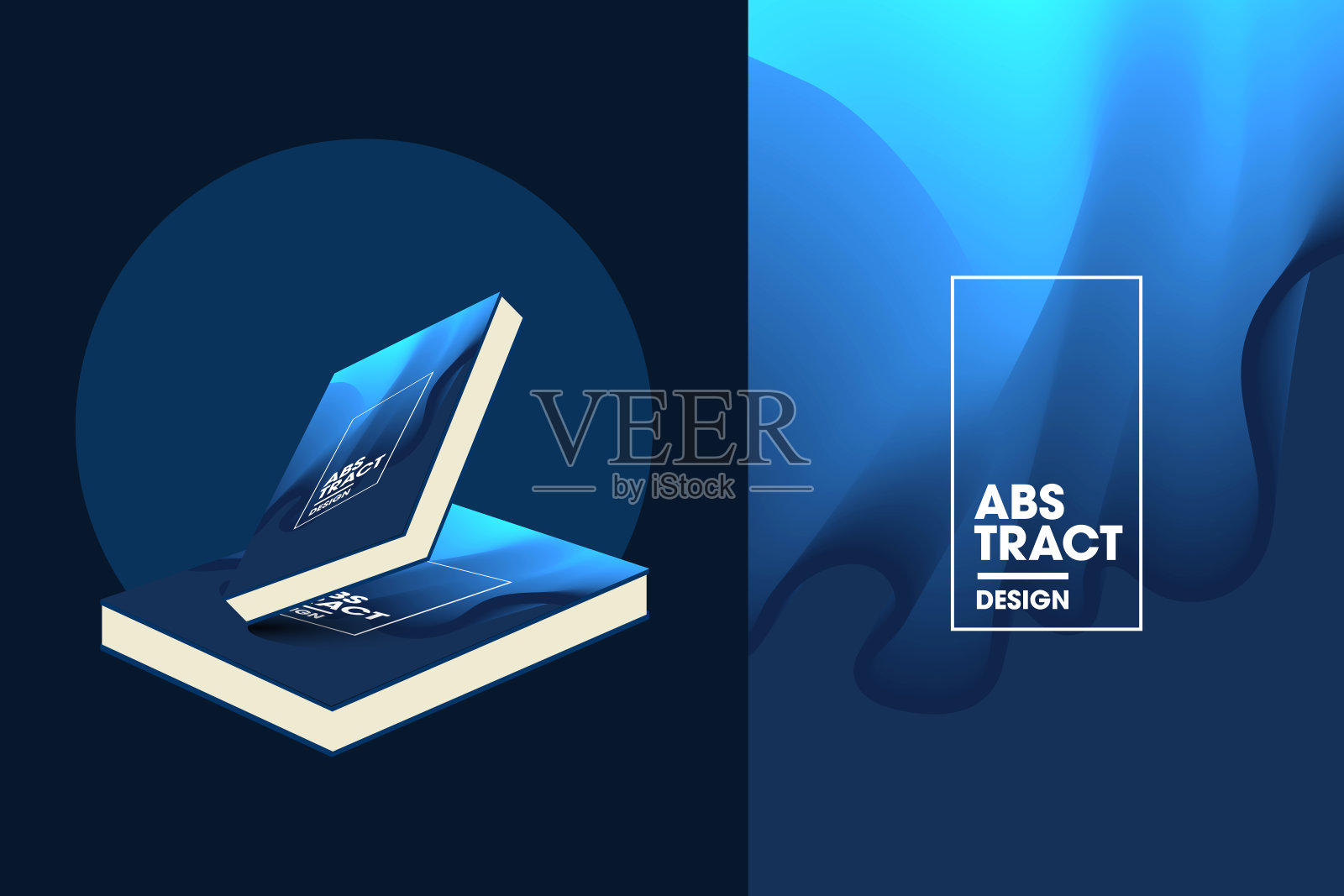 抽象波浪背景与颜色梯度。时尚的现代设计。插画图片素材