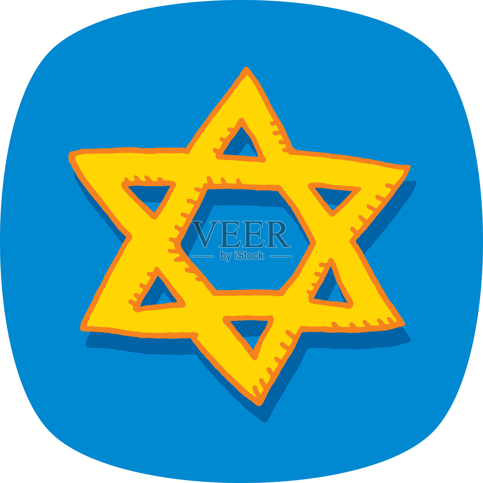 大卫之星涂鸦1插画图片素材