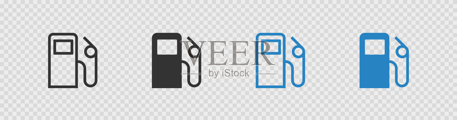 加油站图标燃料符号孤立平坦的道路图标素材