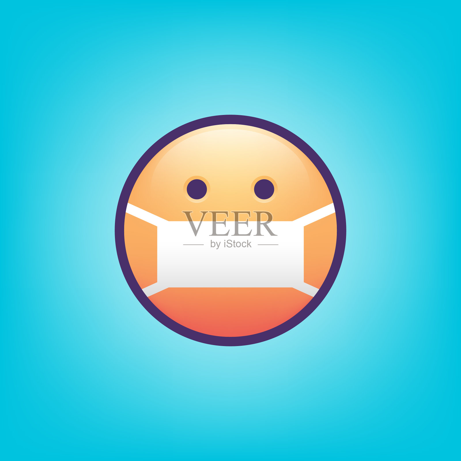 带面具的表情插画图片素材