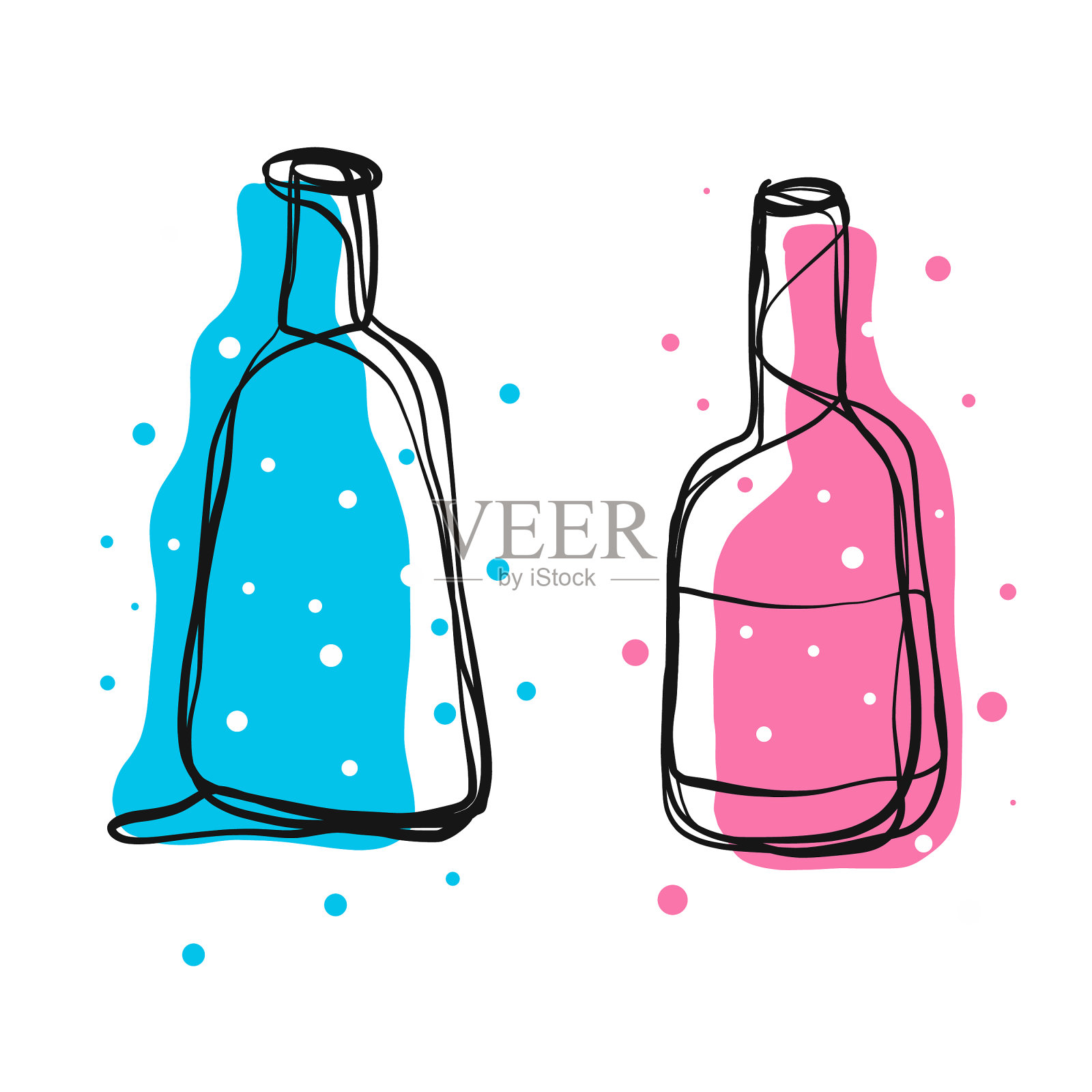 酒瓶手绘插图插画图片素材