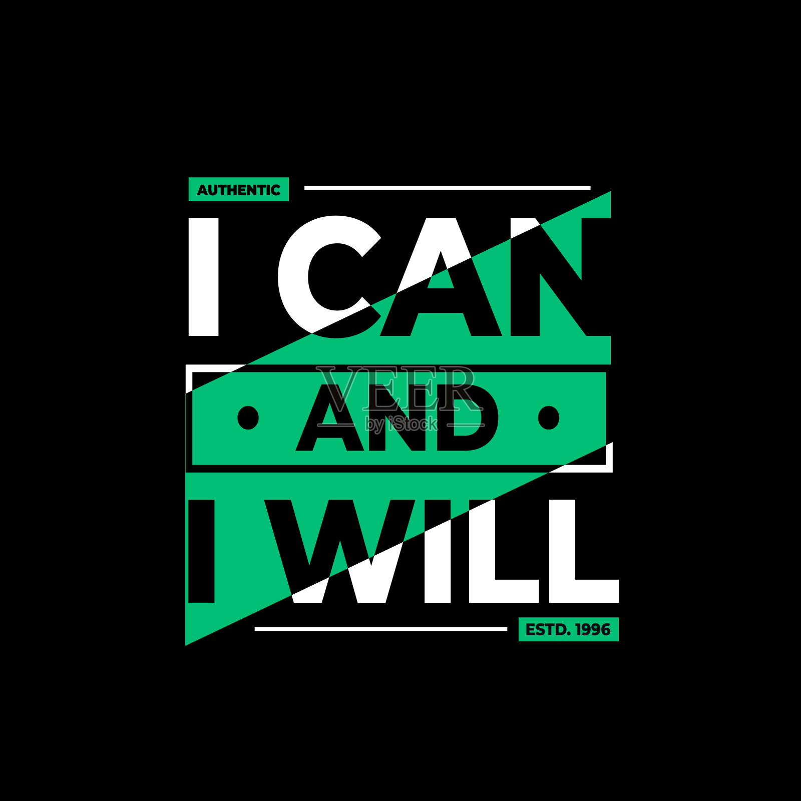 我可以和我将现代几何排版灵感引号t恤设计为城市时尚风格插画图片素材