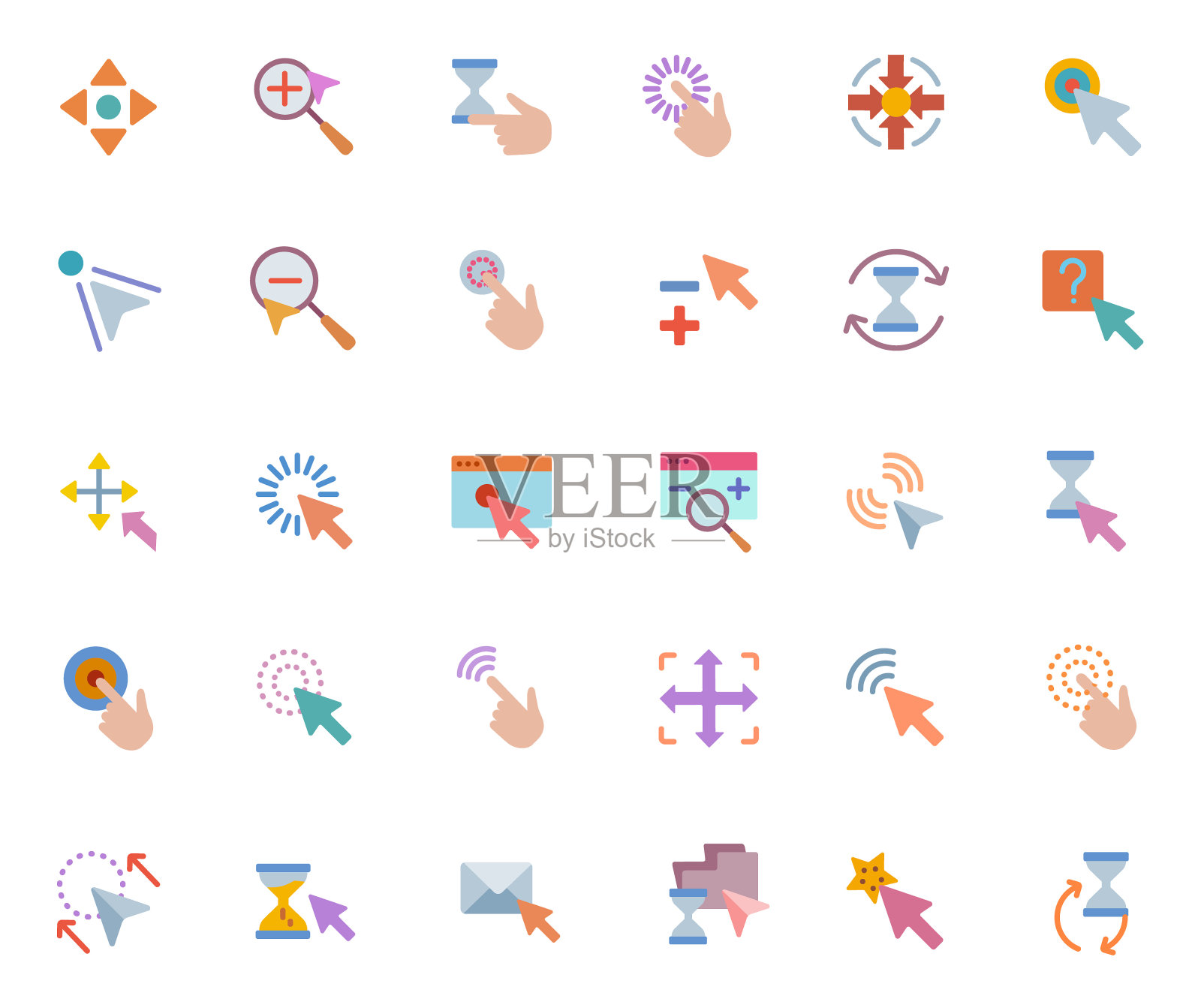 交互元素，游标，鼠标指针平面图标集合插画图片素材