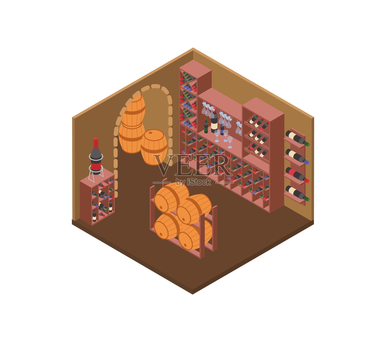酒窖等距插图插画图片素材