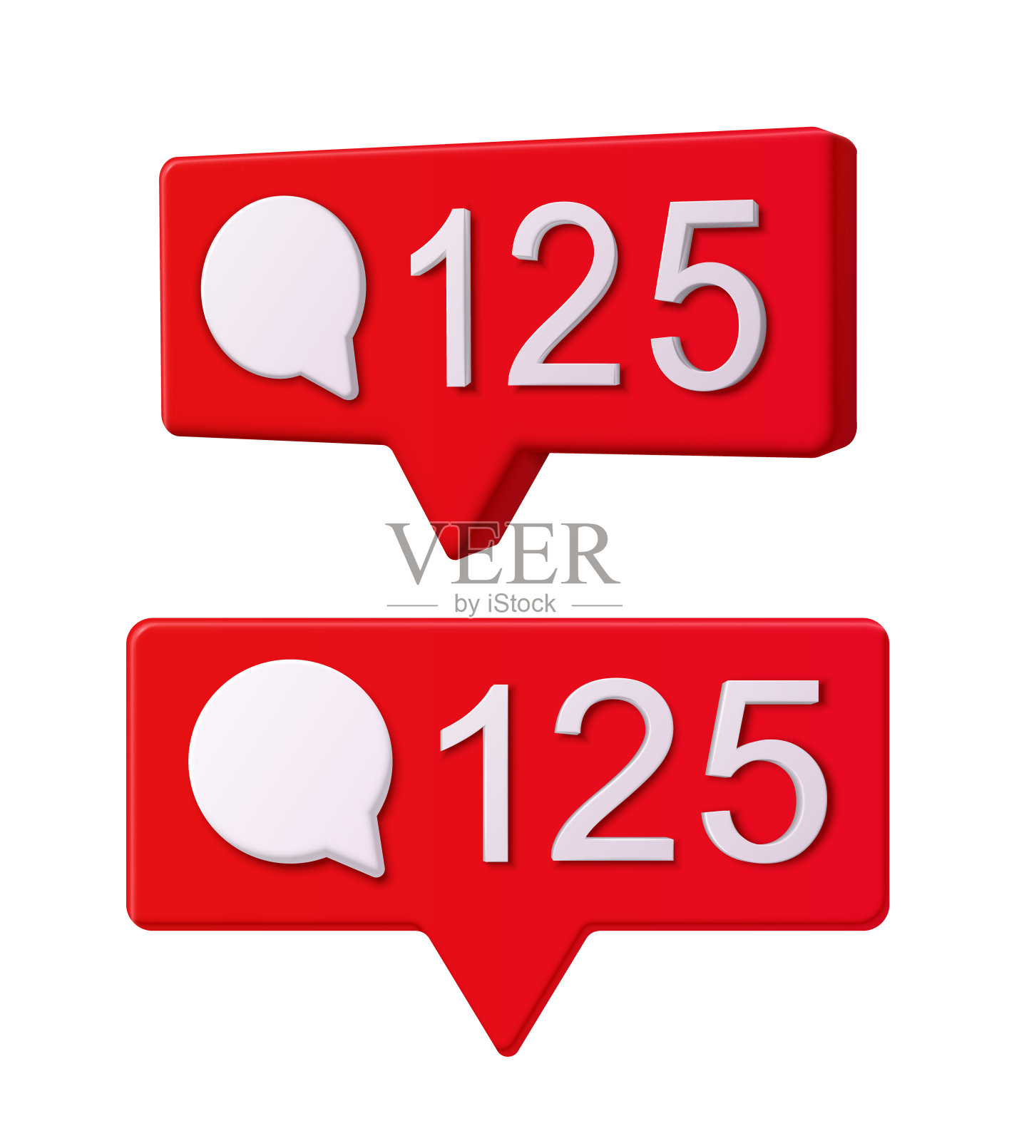 评论和通知社交媒体矢量图标插画图片素材