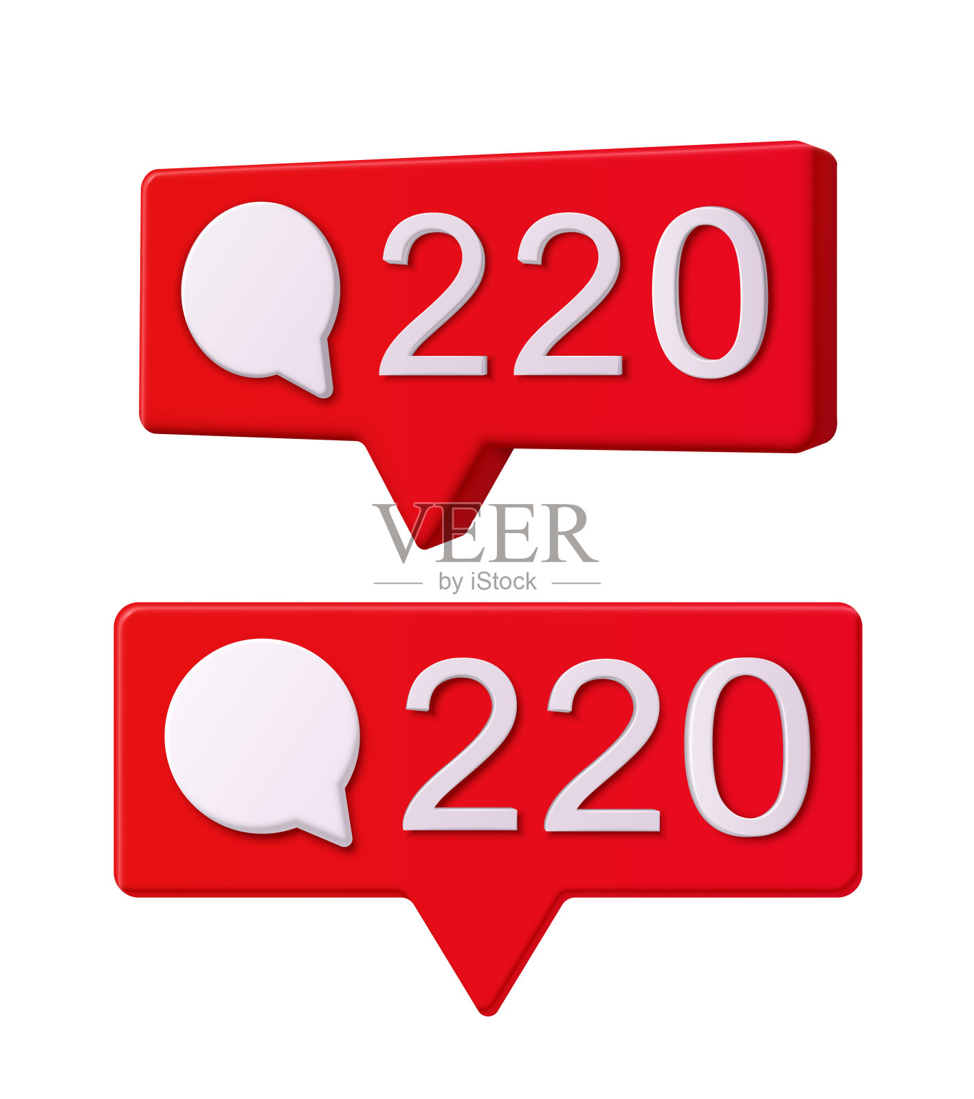 评论和通知社交媒体矢量图标插画图片素材