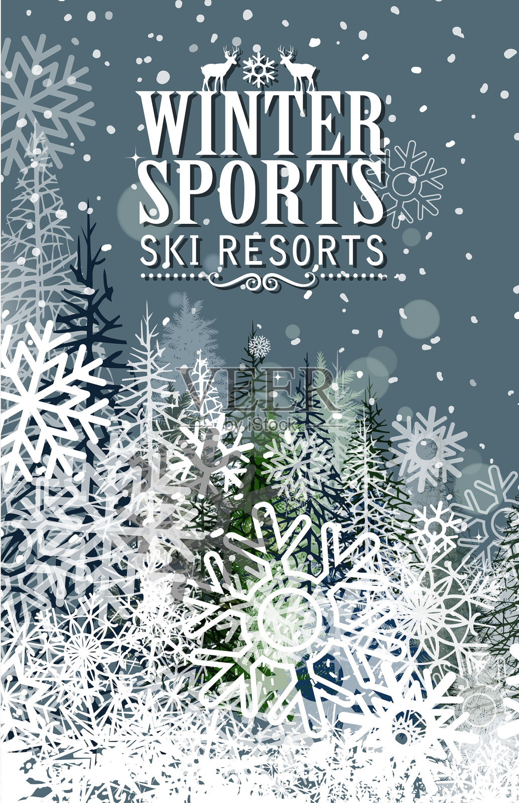 冬季风光插画图片素材