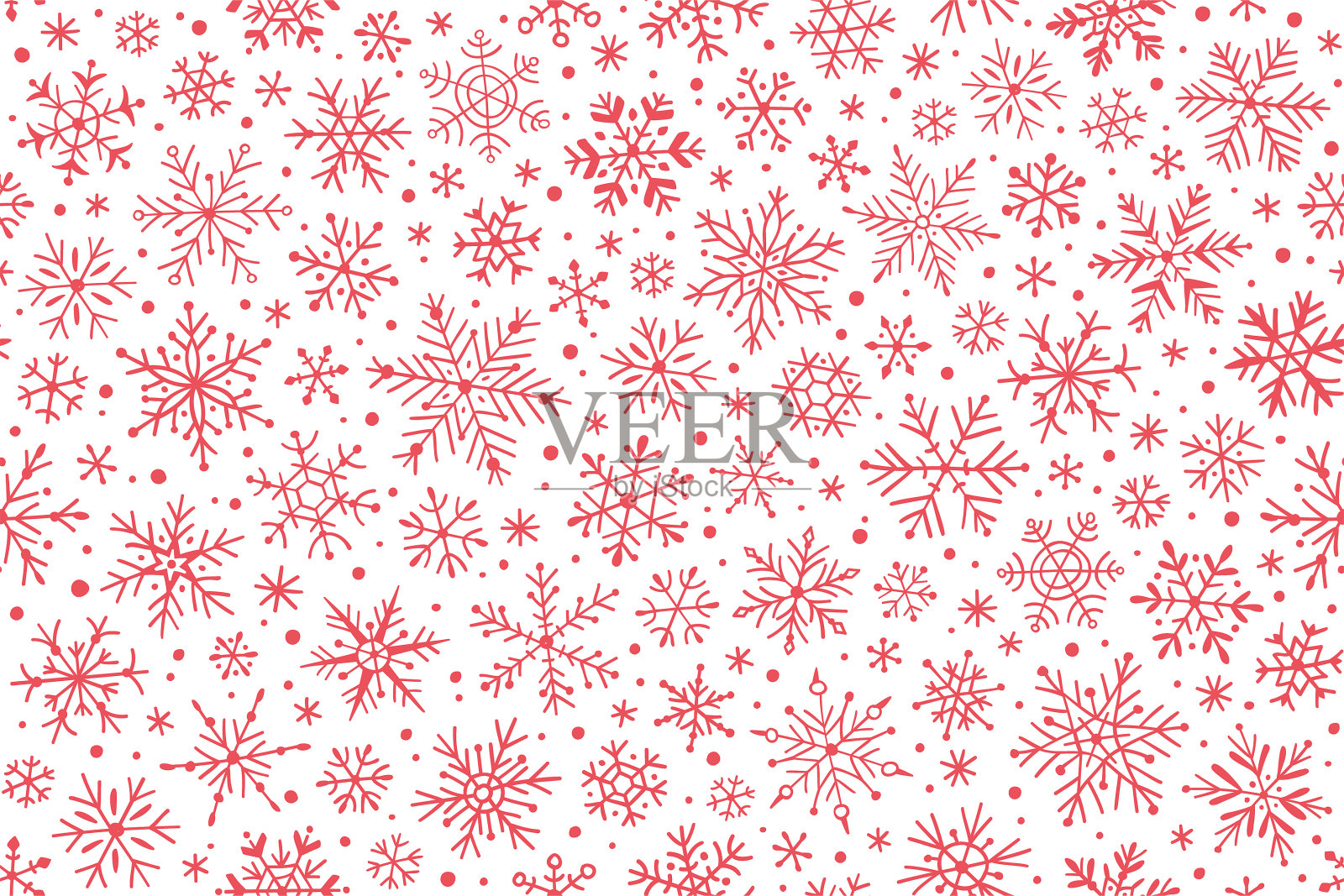 雪花无缝图案插画图片素材