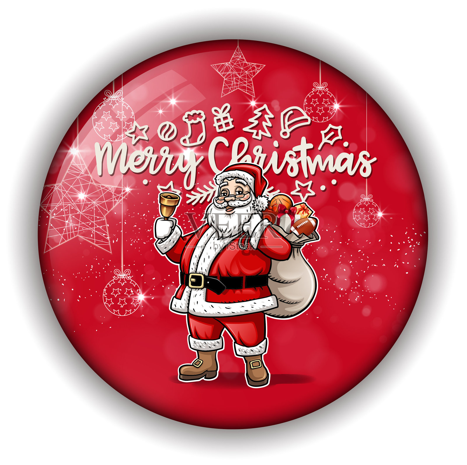 圣诞老人标签插画图片素材