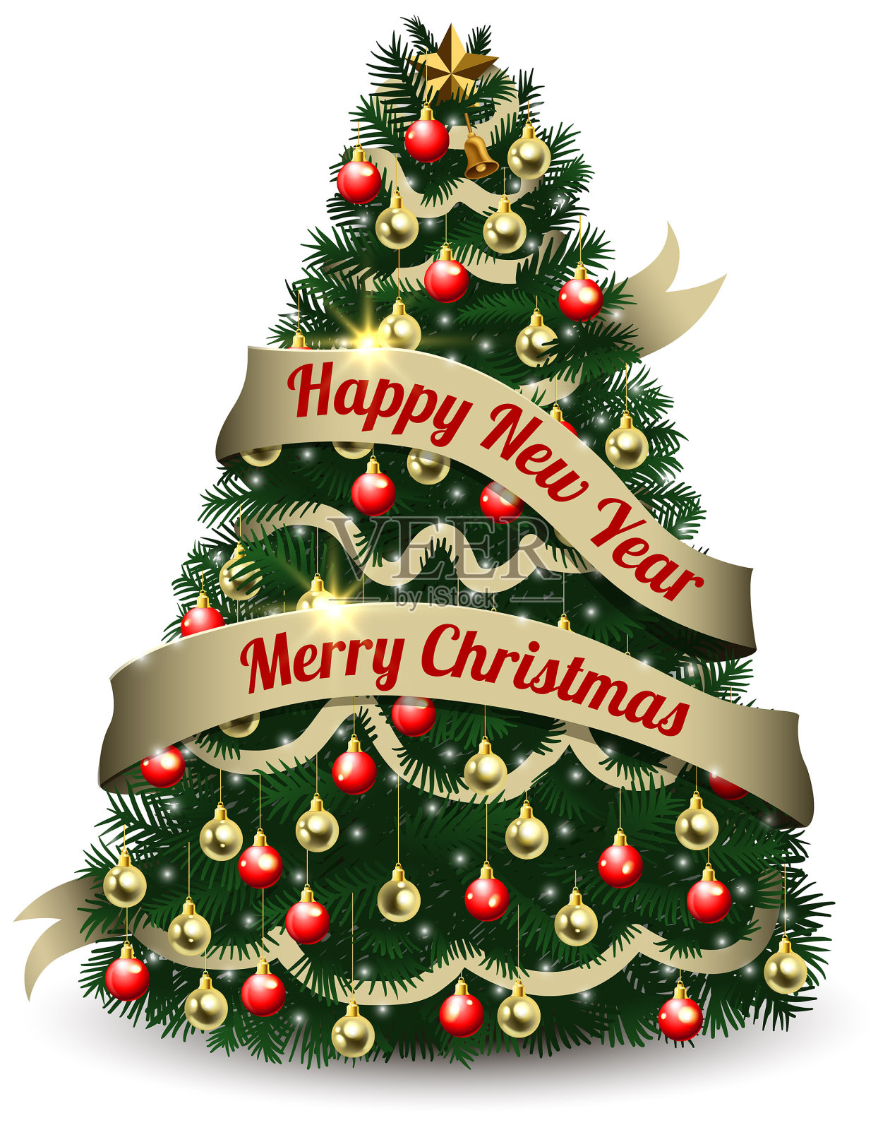 快乐圣诞树象征插画图片素材